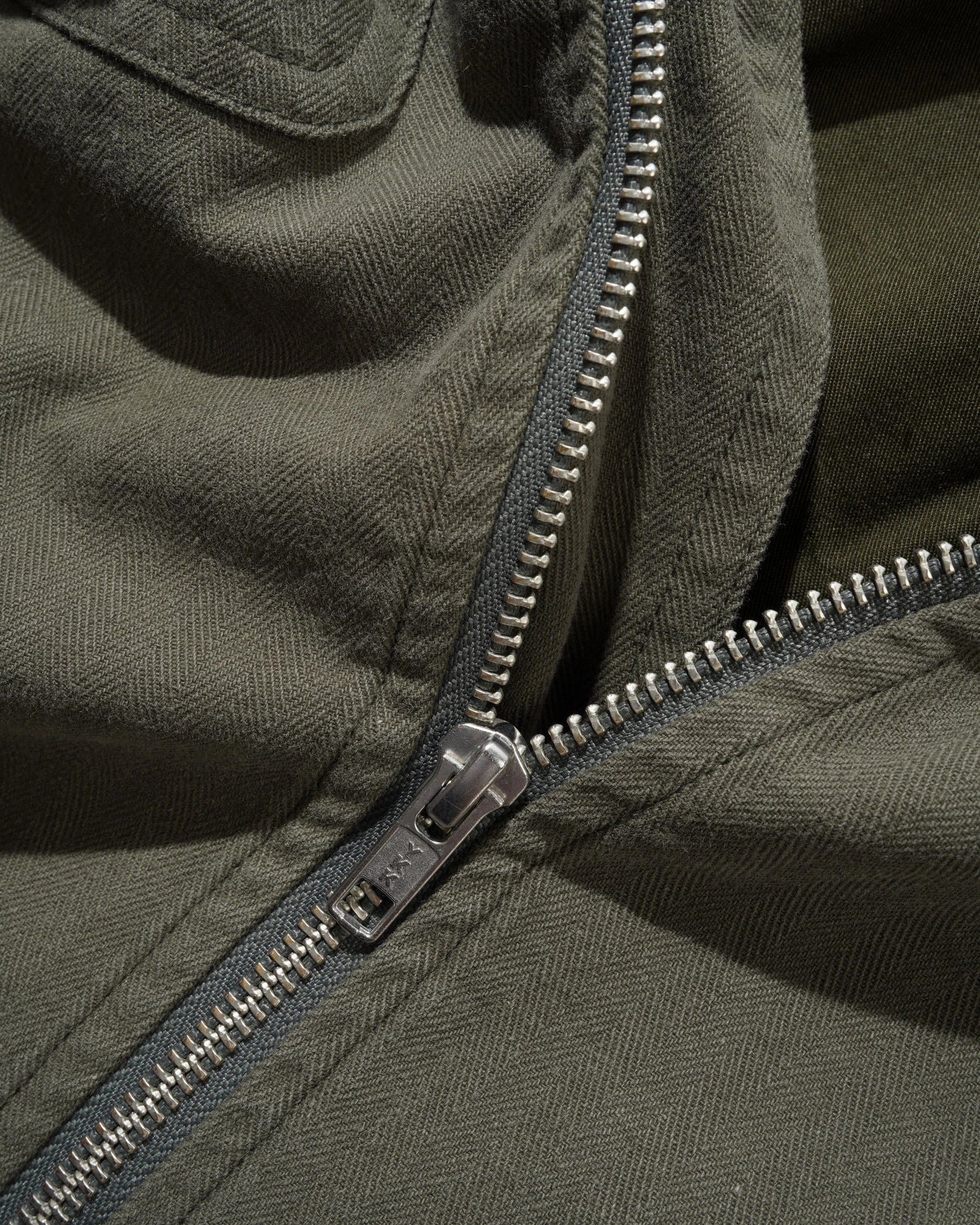 Herringbone Zip Jacket, Washed Army