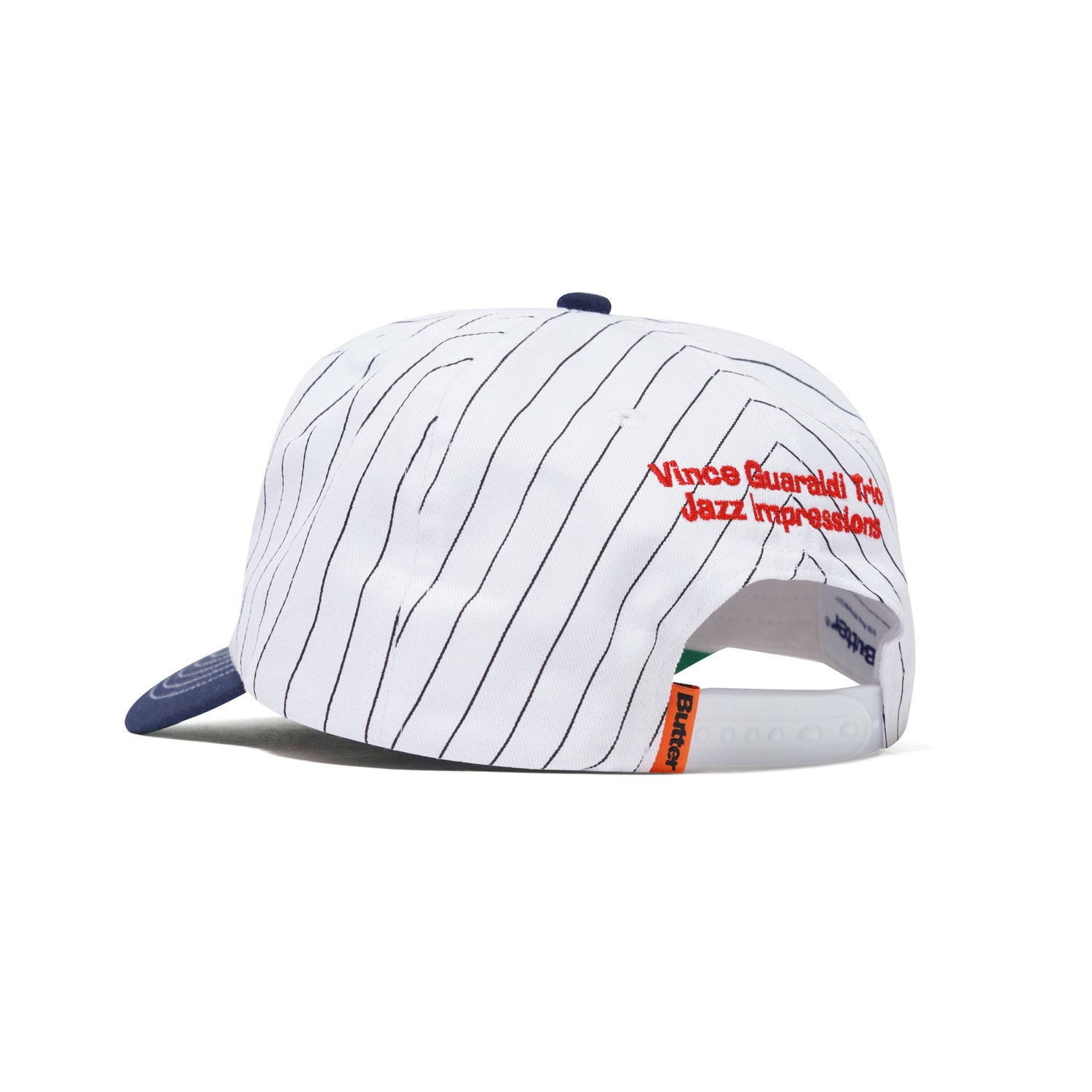Jazz Impressions 6 Panel Cap, White Pinstripe