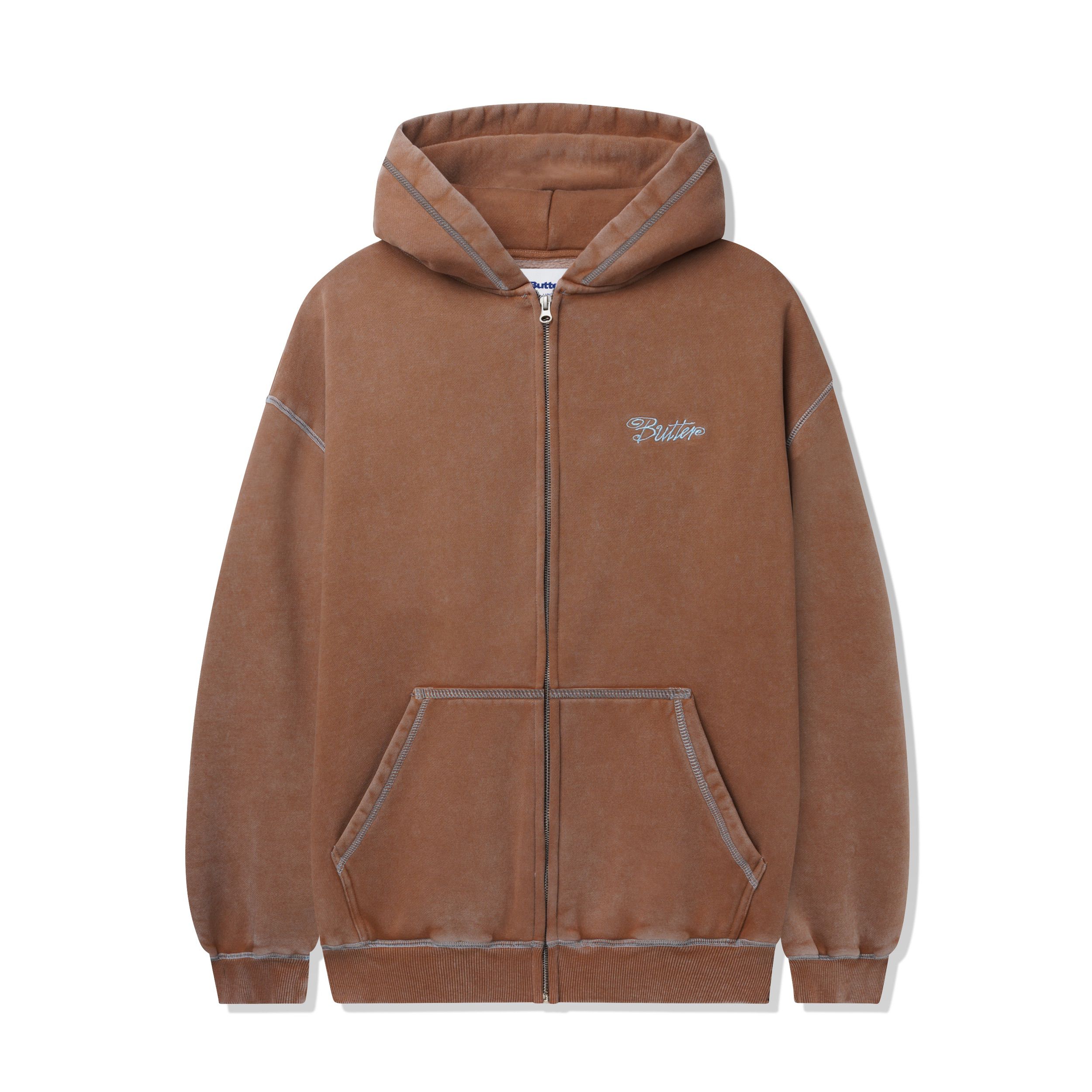 Jive Zip-Thru Hood, Washed Brown – Butter Goods