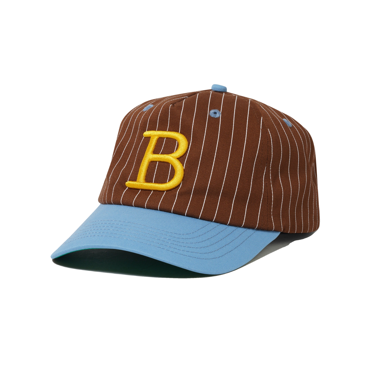 League Baseball Cap, Brown / Sky Blue