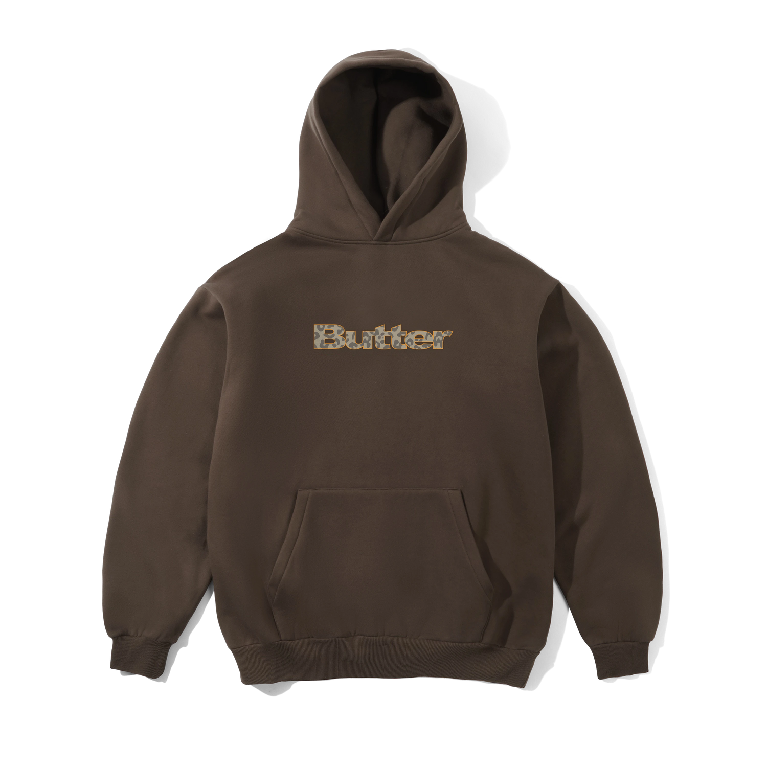 Leopard Print Logo Pullover Hood, Brown