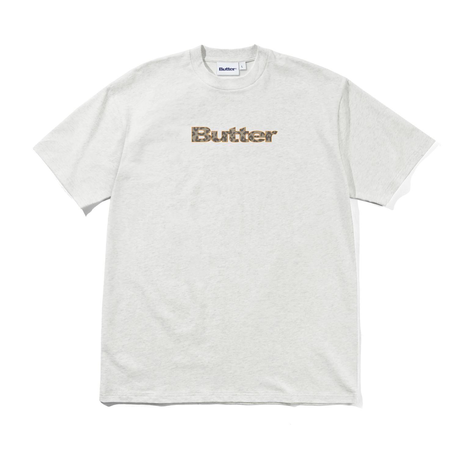 Leopard Print Logo Tee, Ash