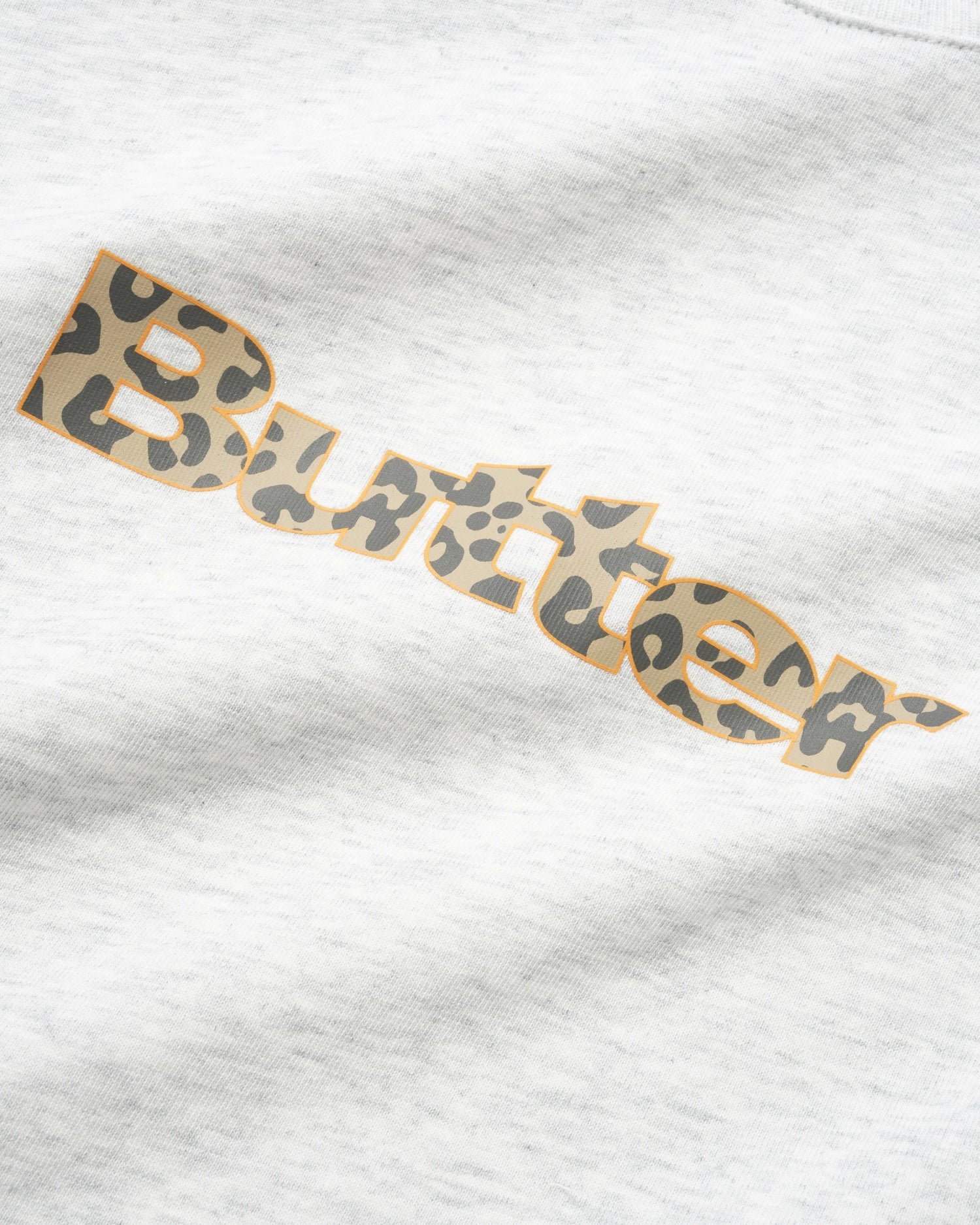 Leopard Print Logo Tee, Ash