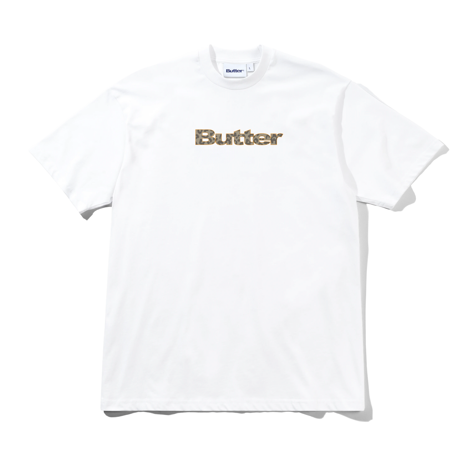 Leopard Print Logo Tee, White