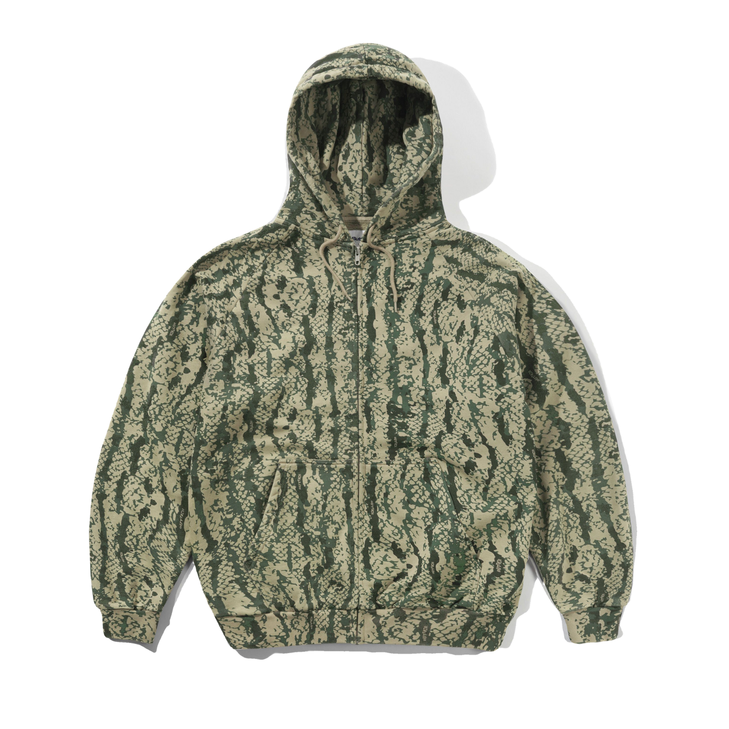 Lowland Camo Zip-Thru Hood, Washed Green