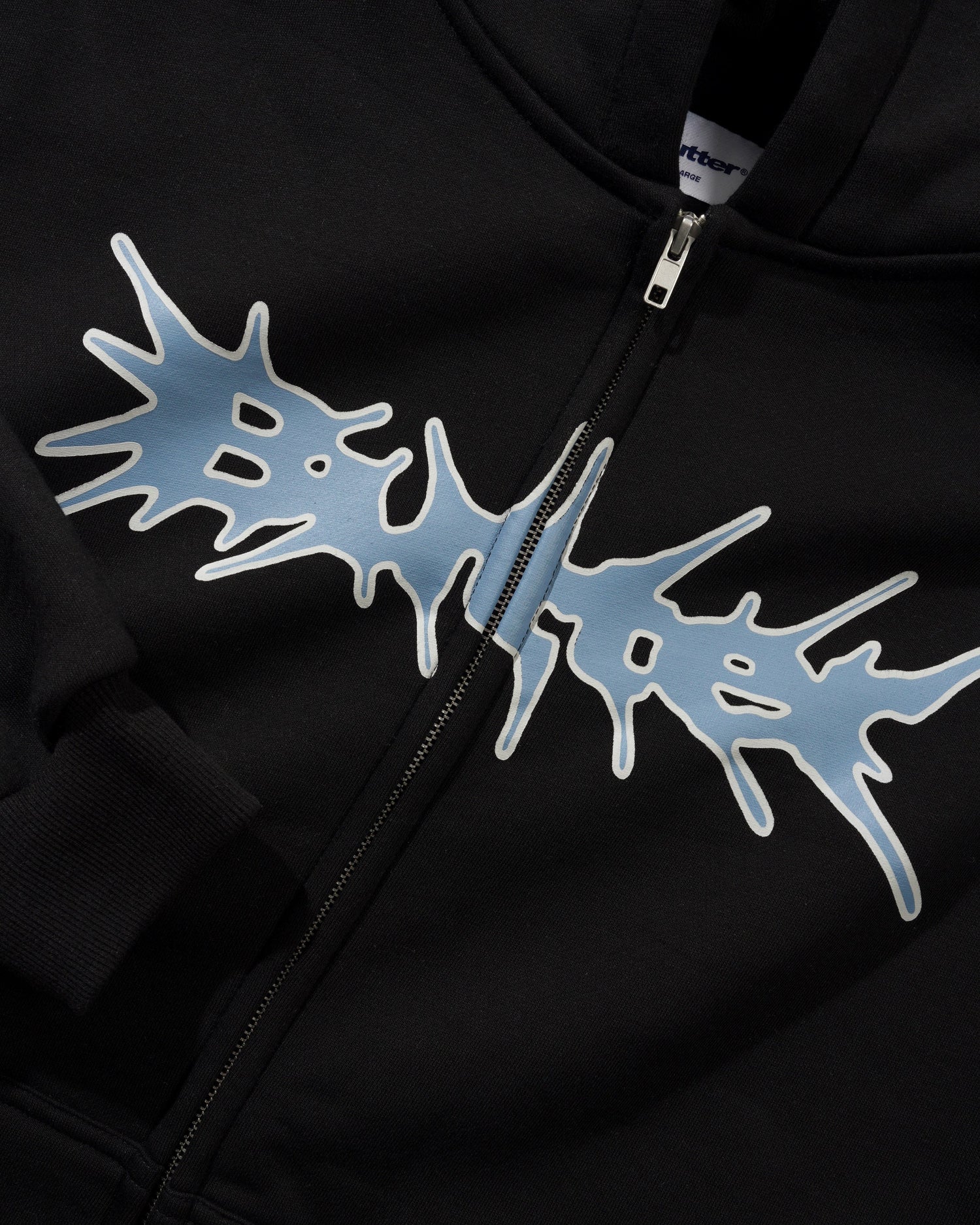 Nail Logo Zip-Thru Hood, Black