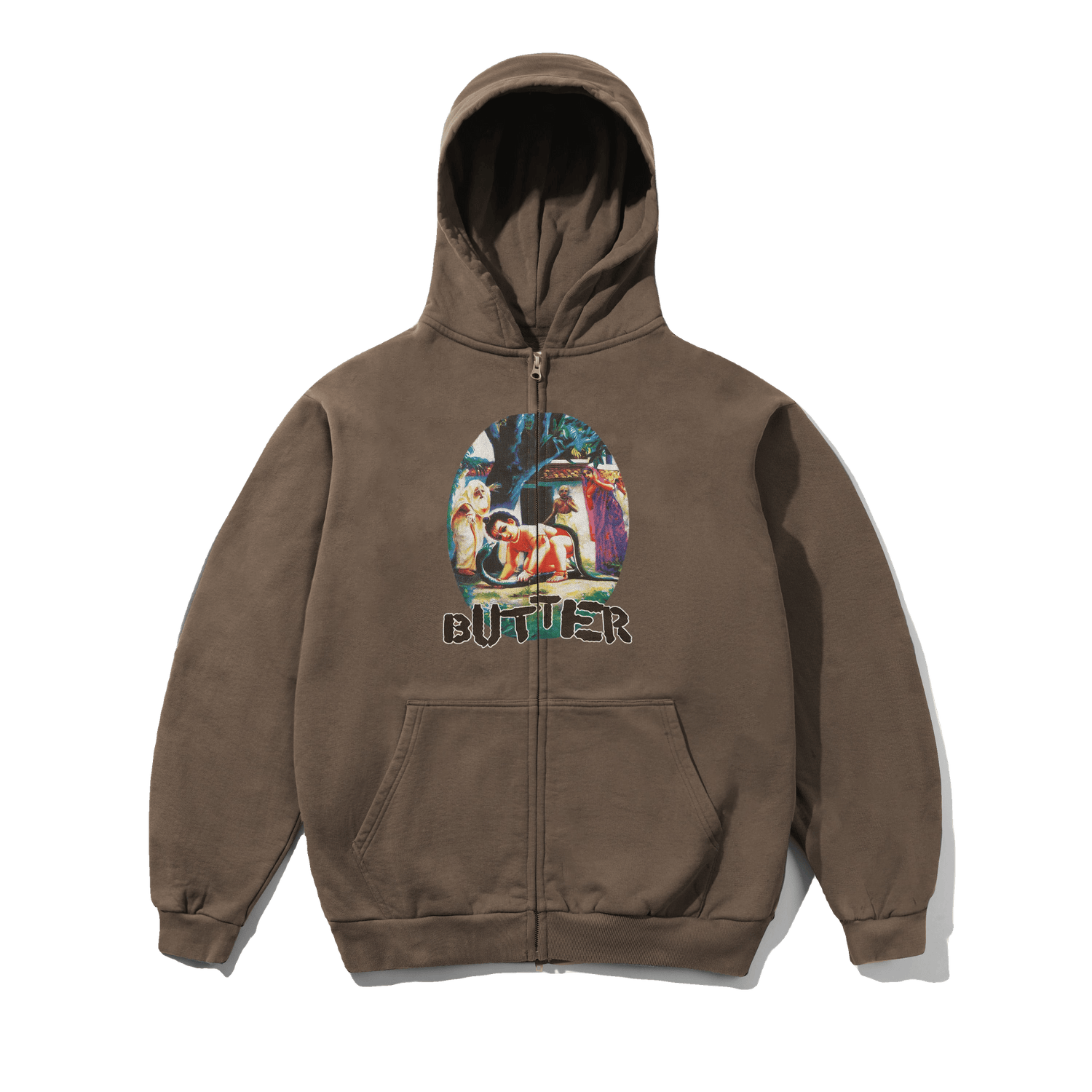 Nimai Zip-Thru Hood, Washed Brown