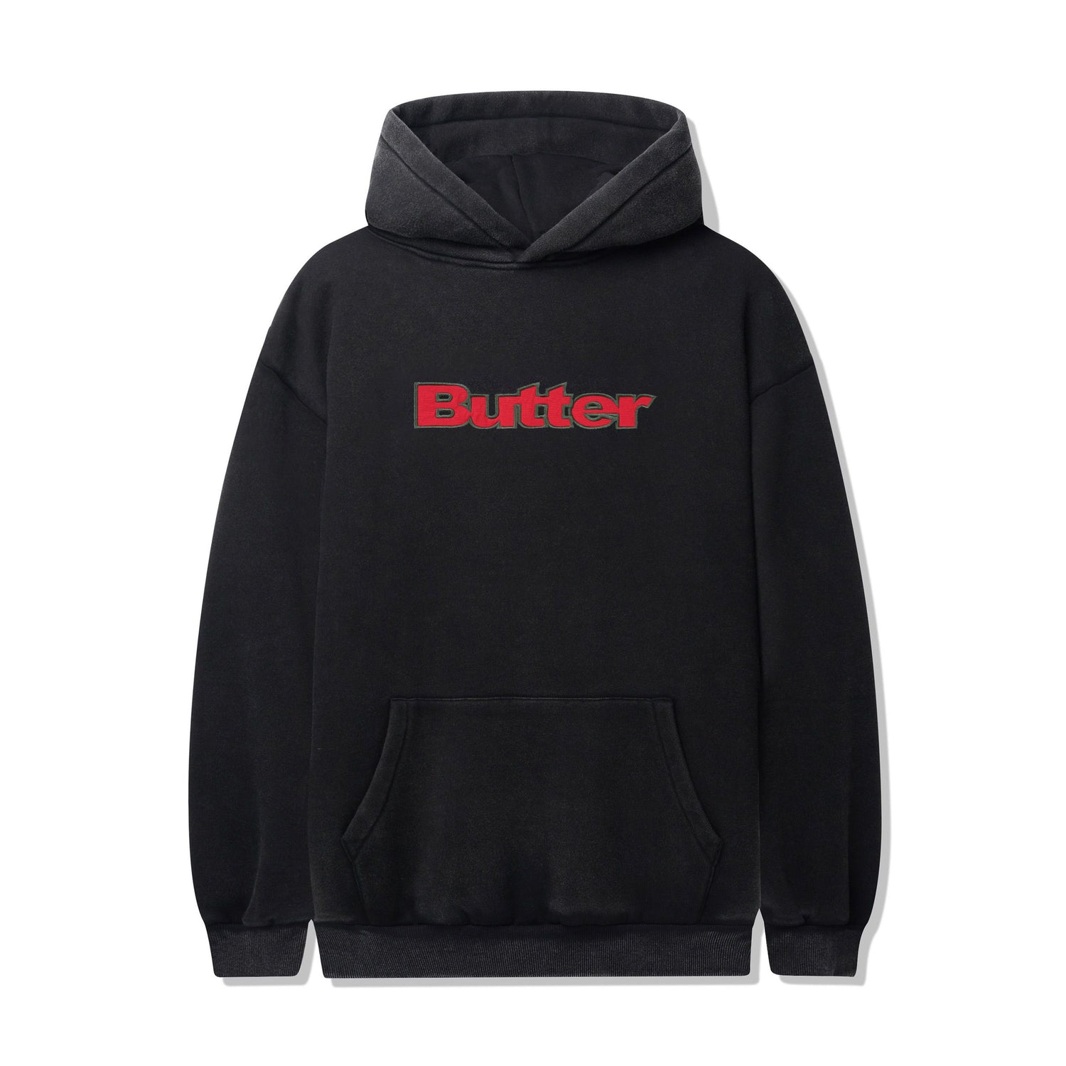 Nylon Logo Applique Pullover Hood, Black