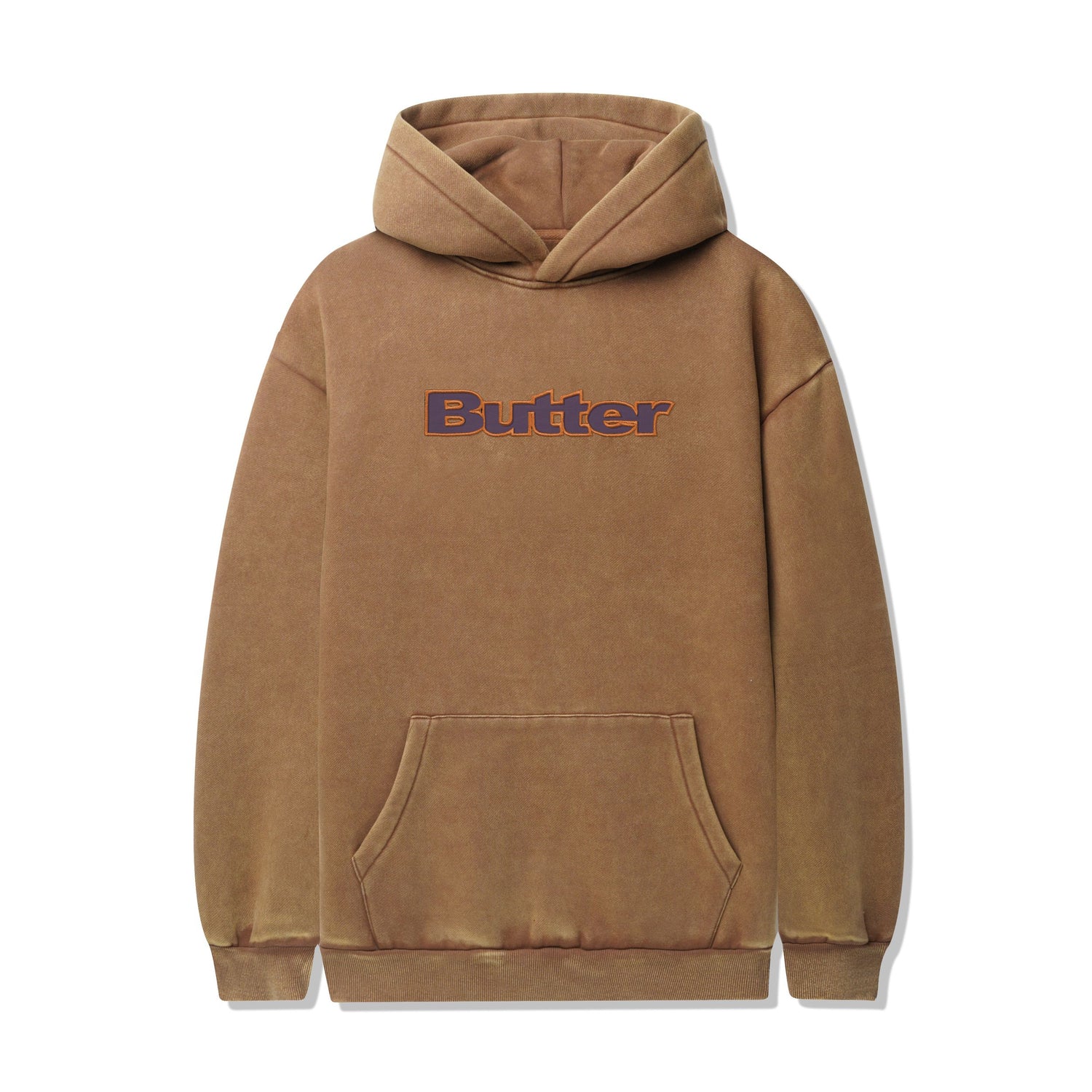 Nylon Logo Applique Pullover Hood, Brown