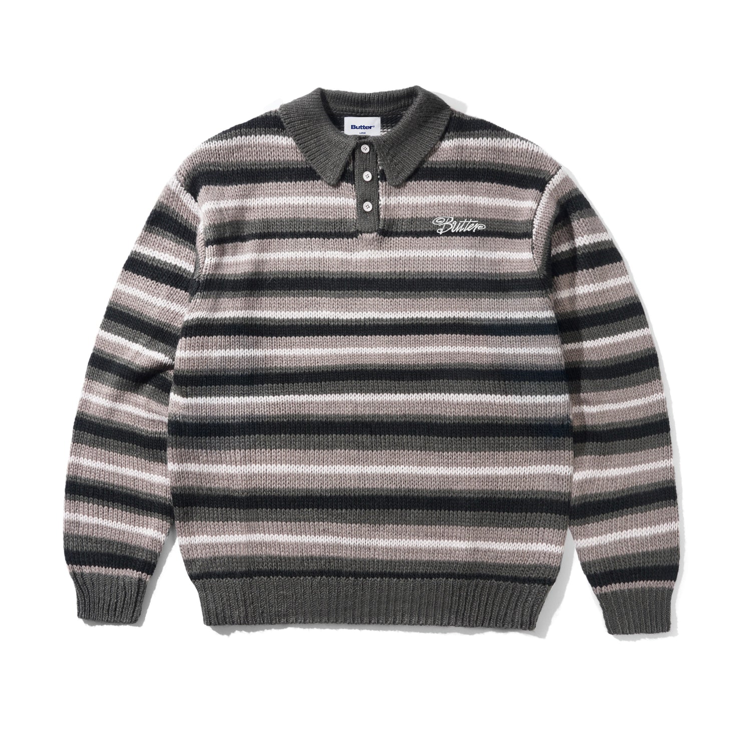 Ombre Stripe Knit Sweater, Black