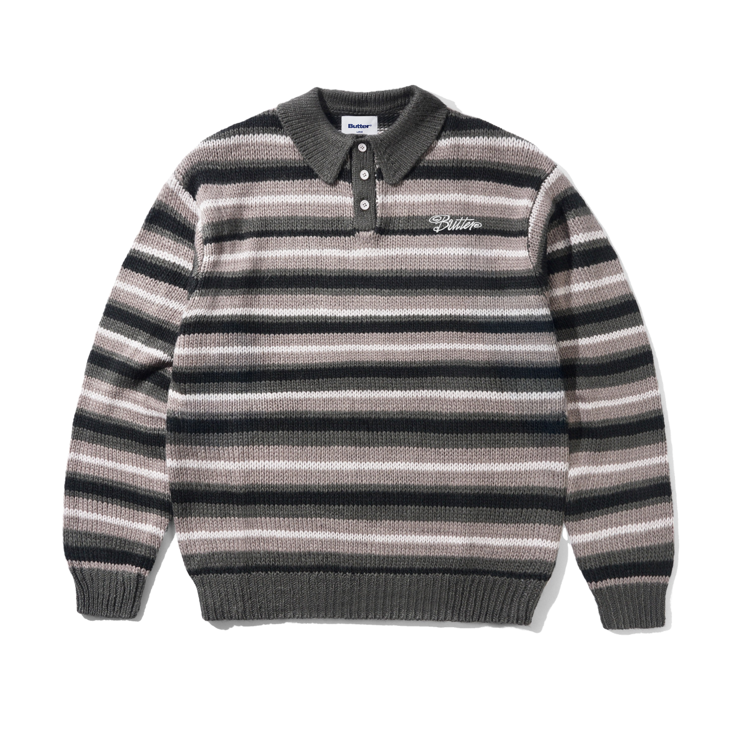 Ombre Stripe Knit Sweater, Black