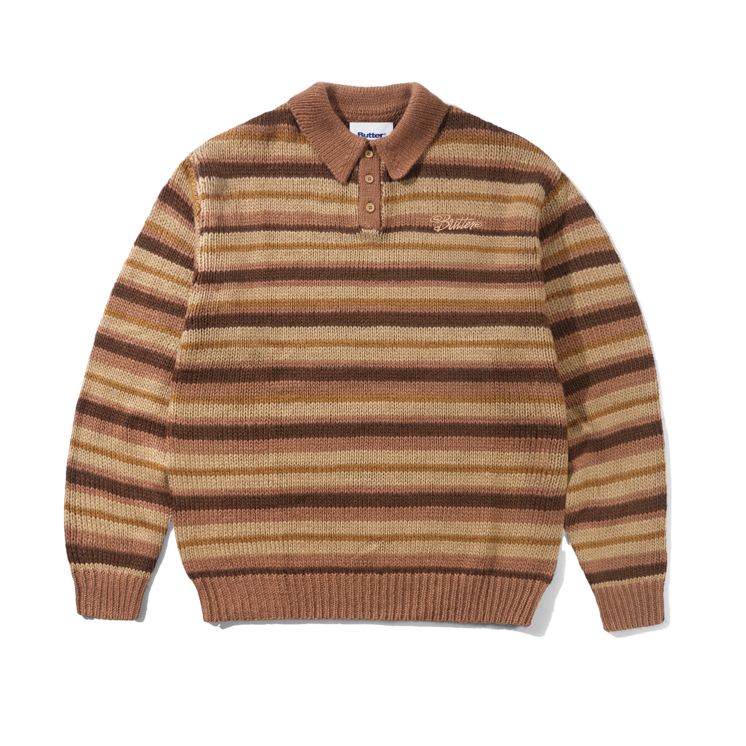 Ombre Stripe Knit Sweater, Chocolate