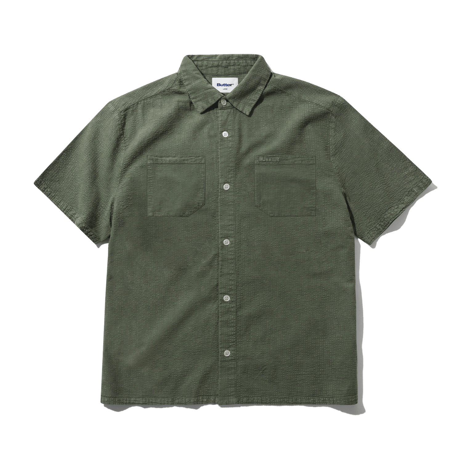 Overdye Seersucker S/S Shirt, Army