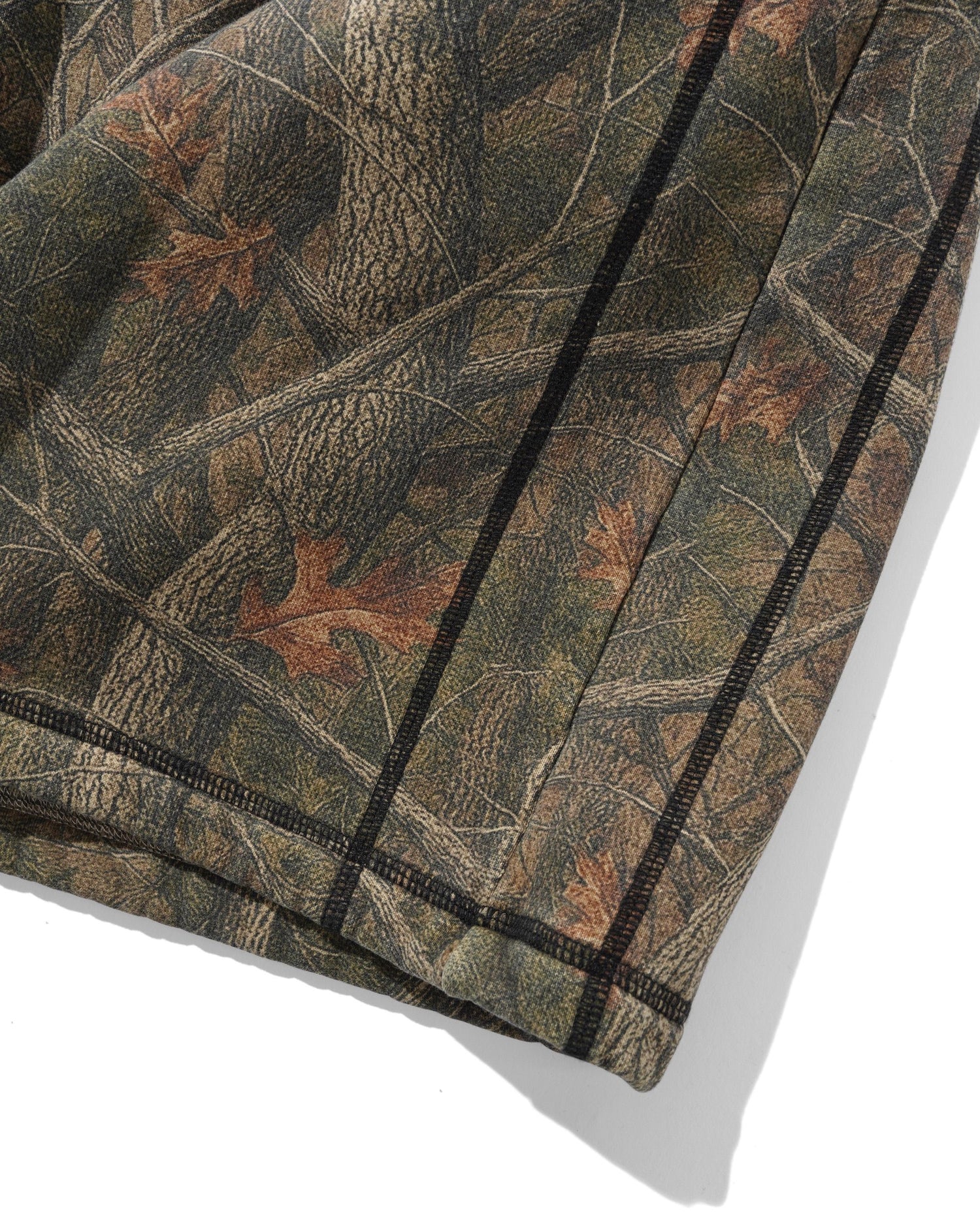 Overlock Stitch Fleece Shorts, Forest Camo
