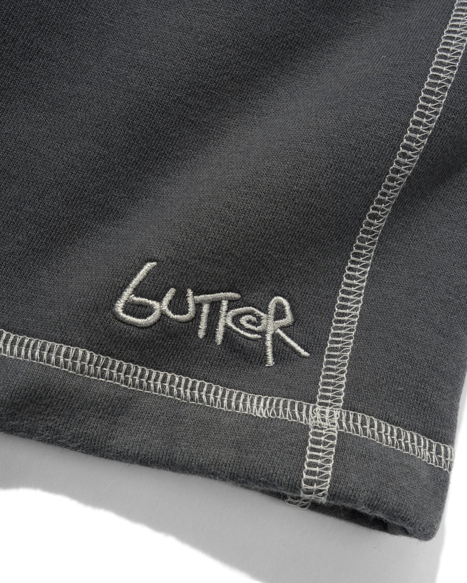 Overlock Stitch Fleece Shorts, Washed Black