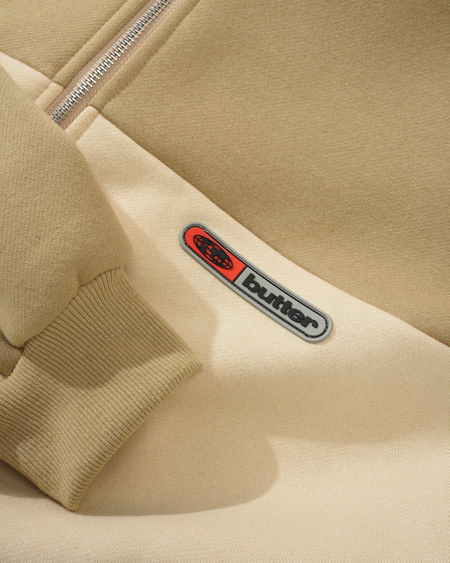 Panel Zip-Thru Hood, Tan