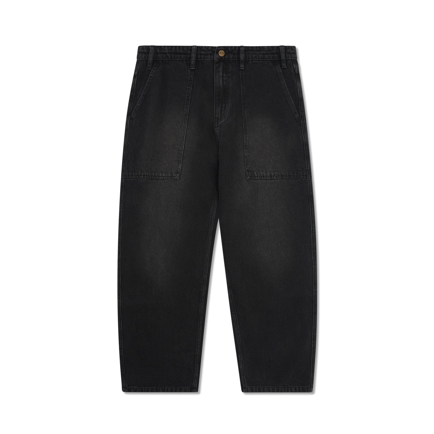 Patch Pocket Denim Jeans, Faded Black