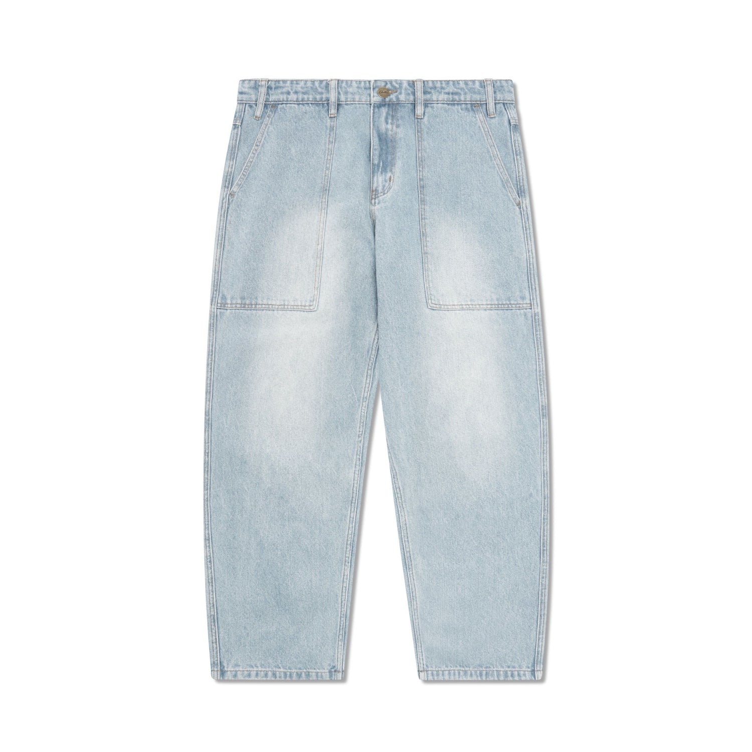 Patch Pocket Denim Jeans, Faded Light Blue