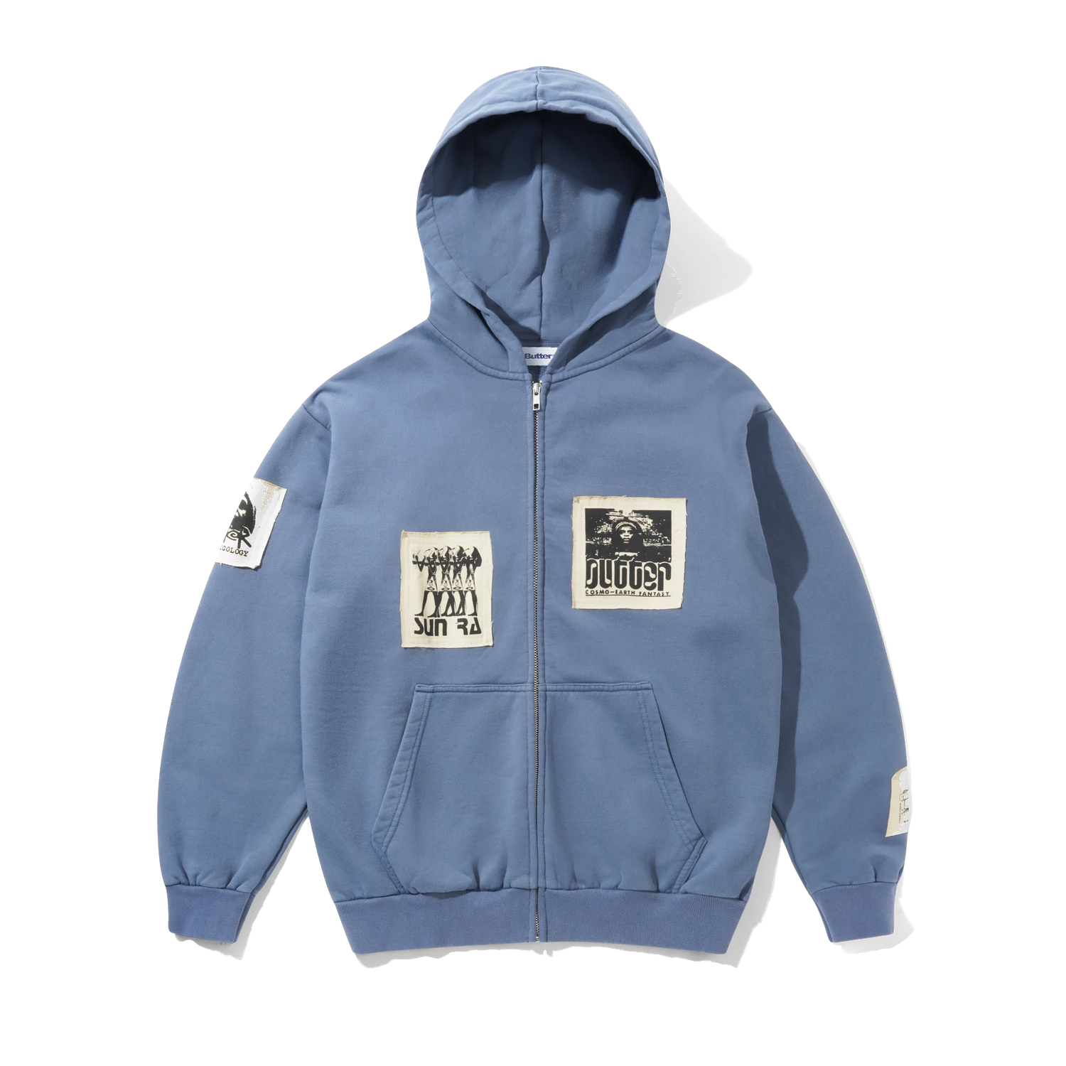 Patches Zip-Thru Hood, Washed Steel