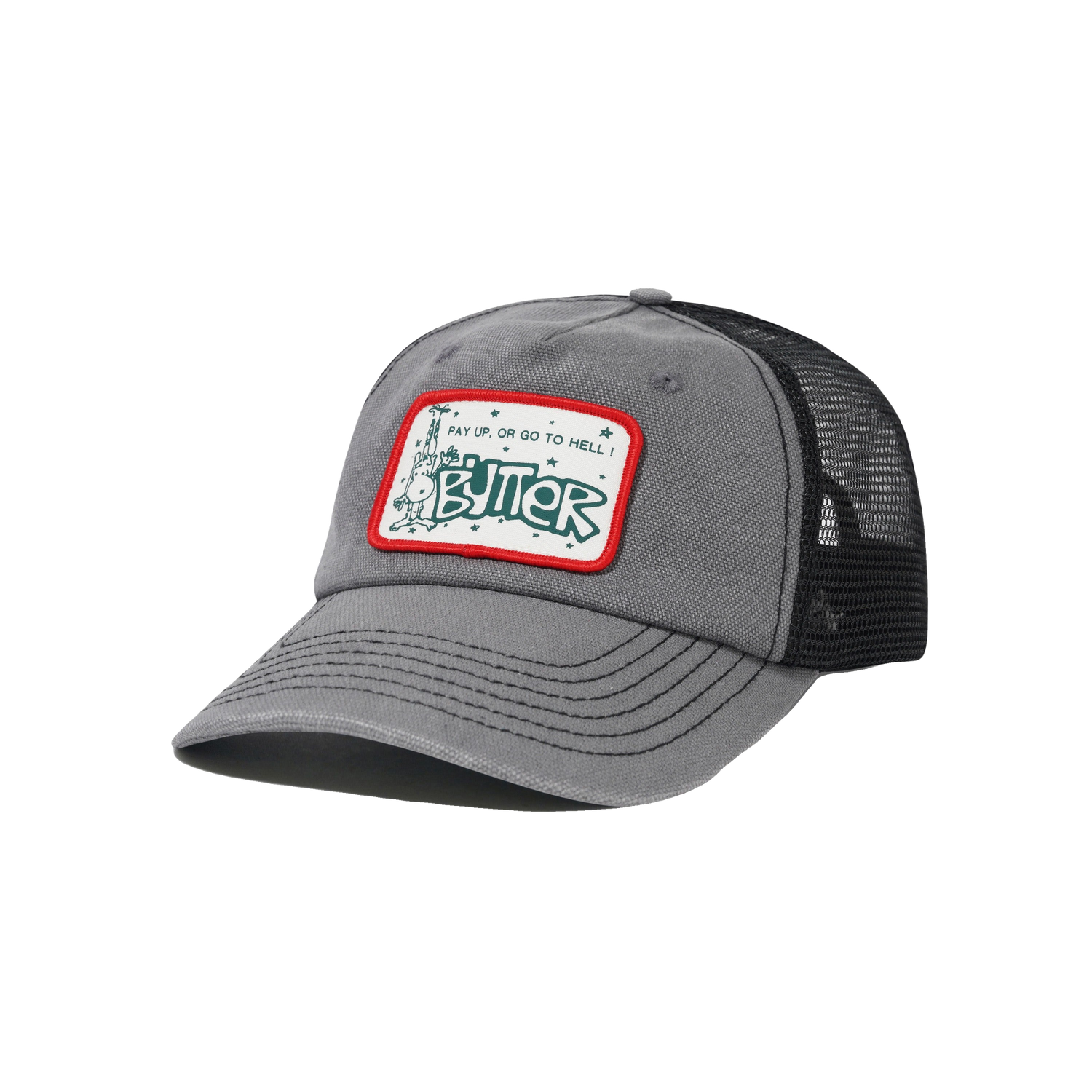 Pay Up Trucker Cap, Faded Grey