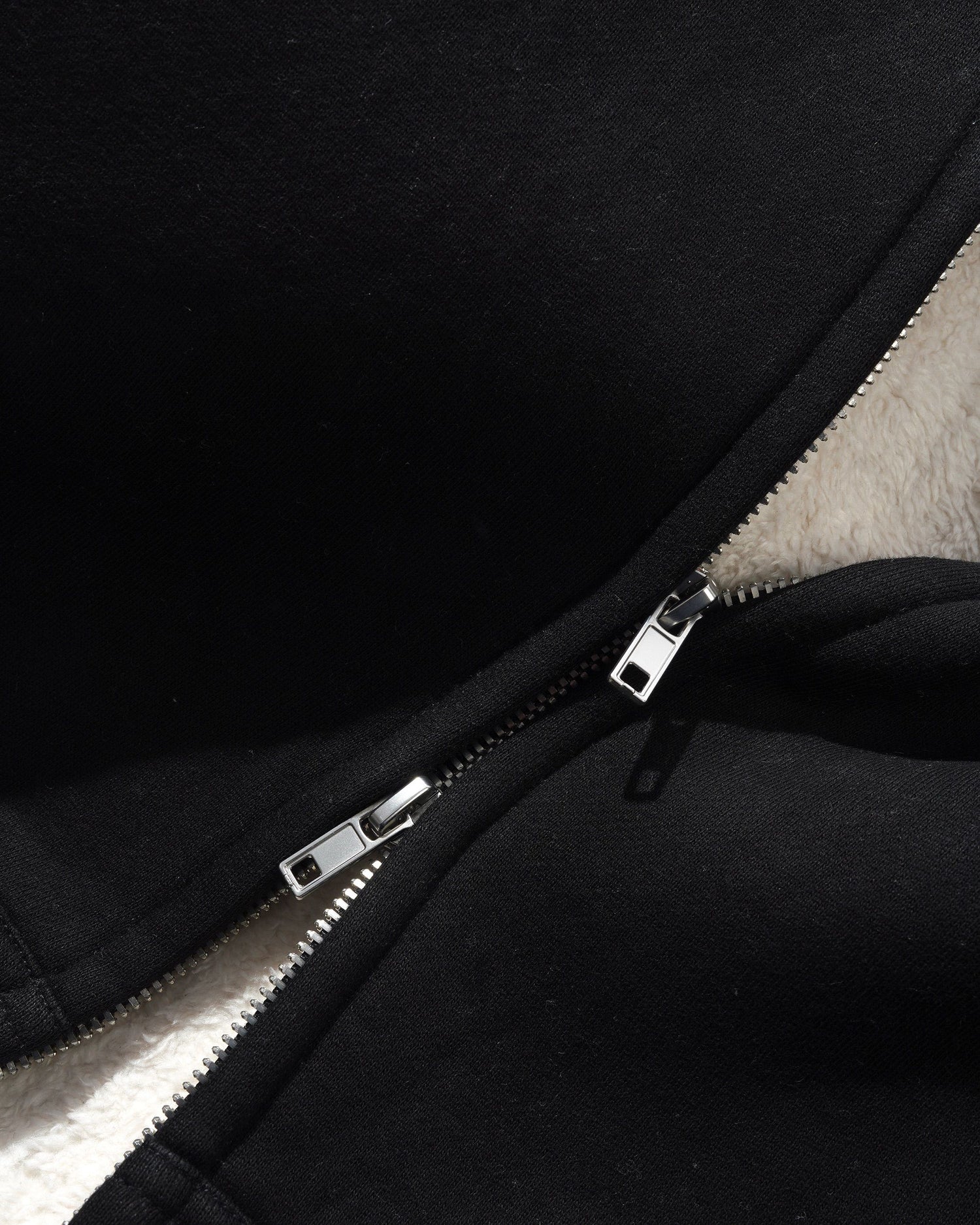 Pile Lined Zip-Thru Hood, Black
