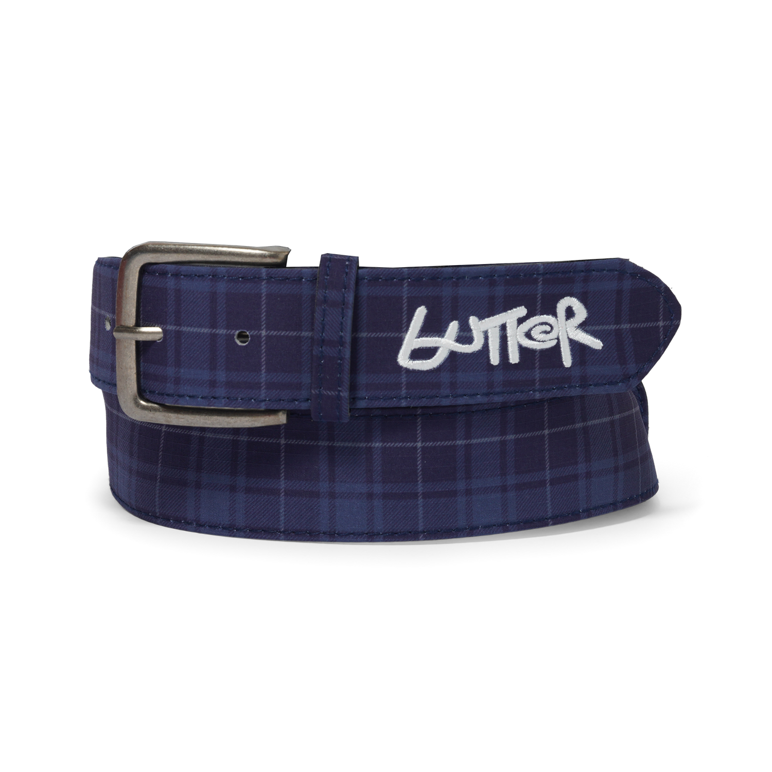 Plaid Belt, Navy