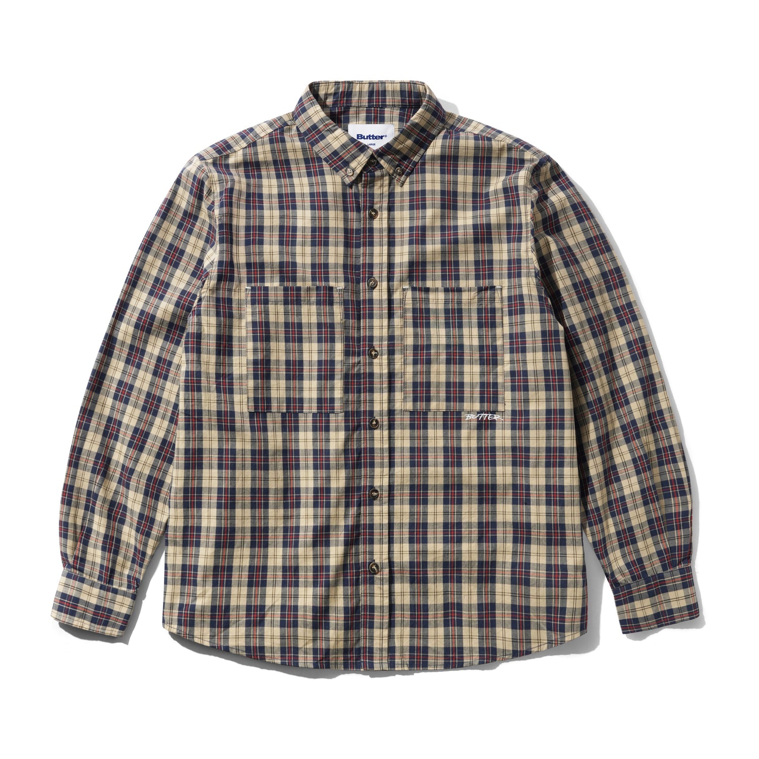 Plaid Shirt, Beige / Navy