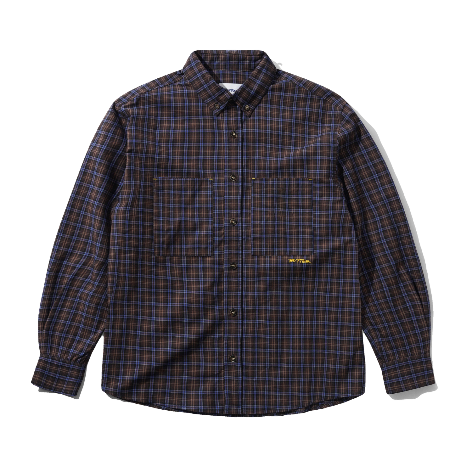 Plaid Shirt, Brown / Cobalt
