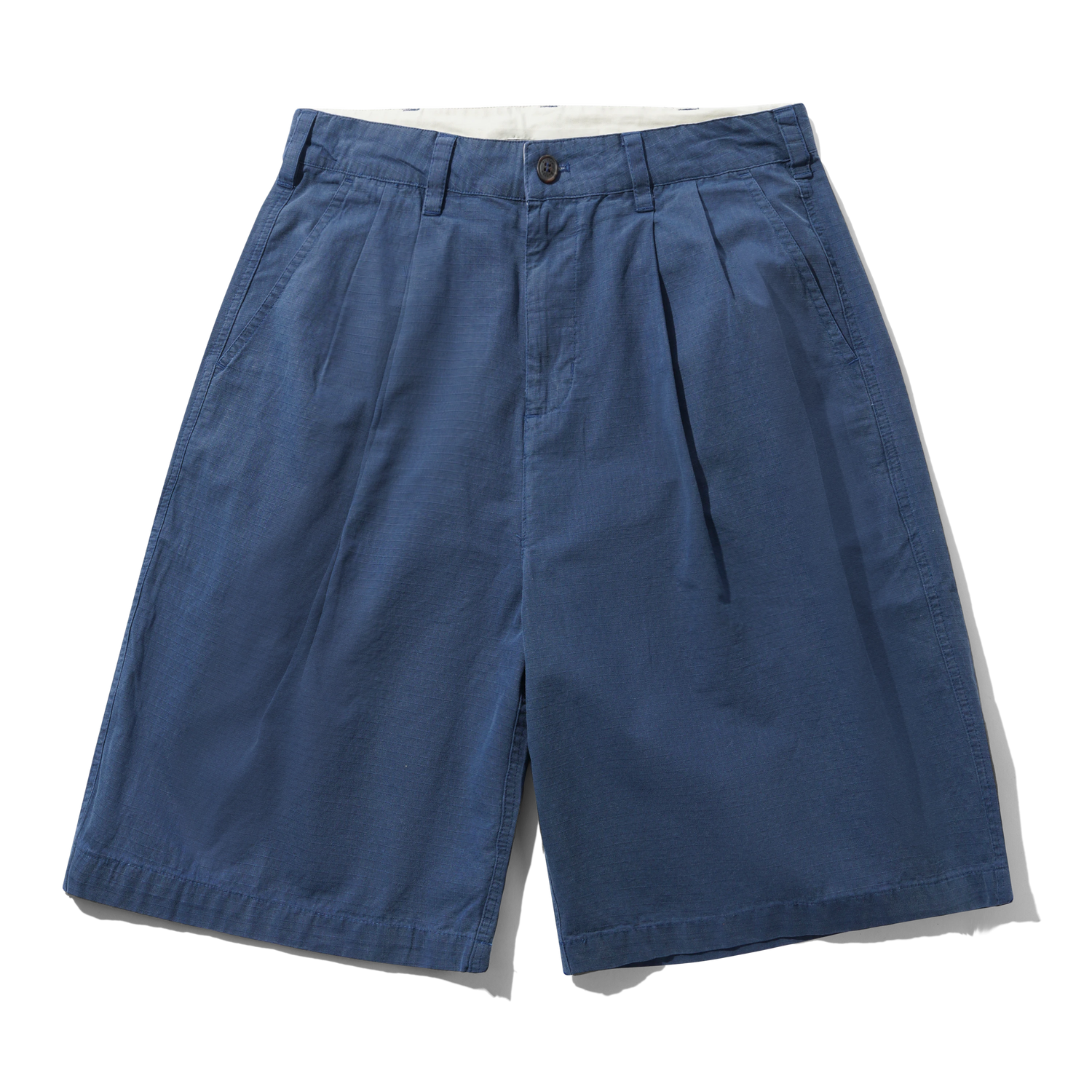 Pleated Shorts, Navy