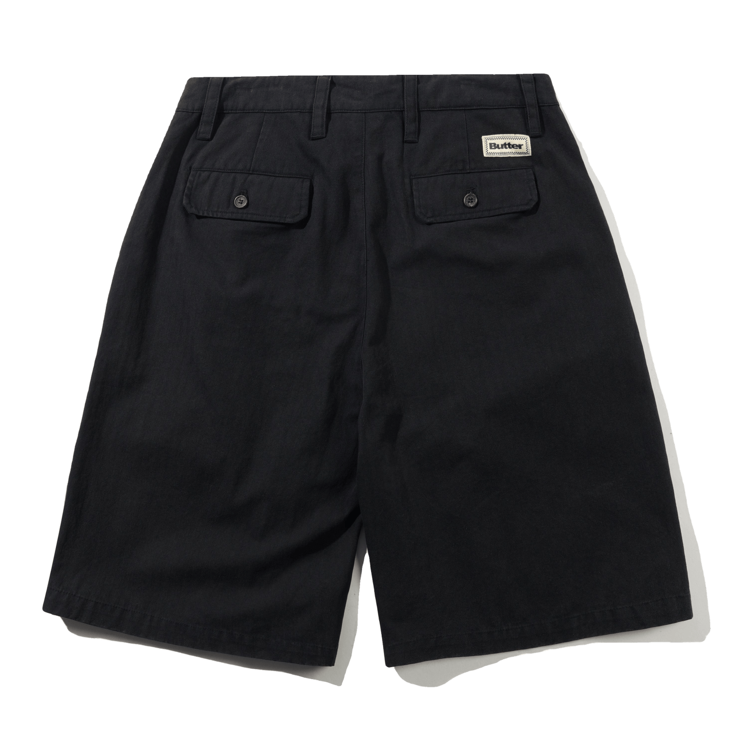 Pleated Shorts, Washed Black