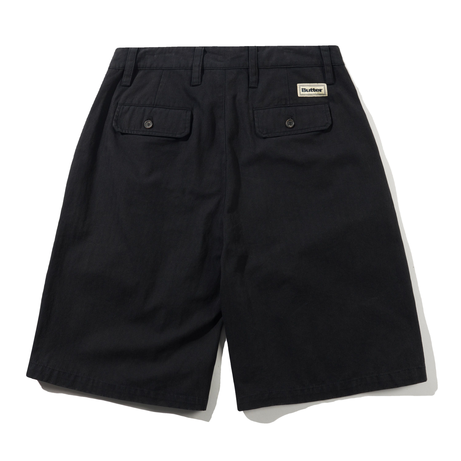 Pleated Shorts, Washed Black