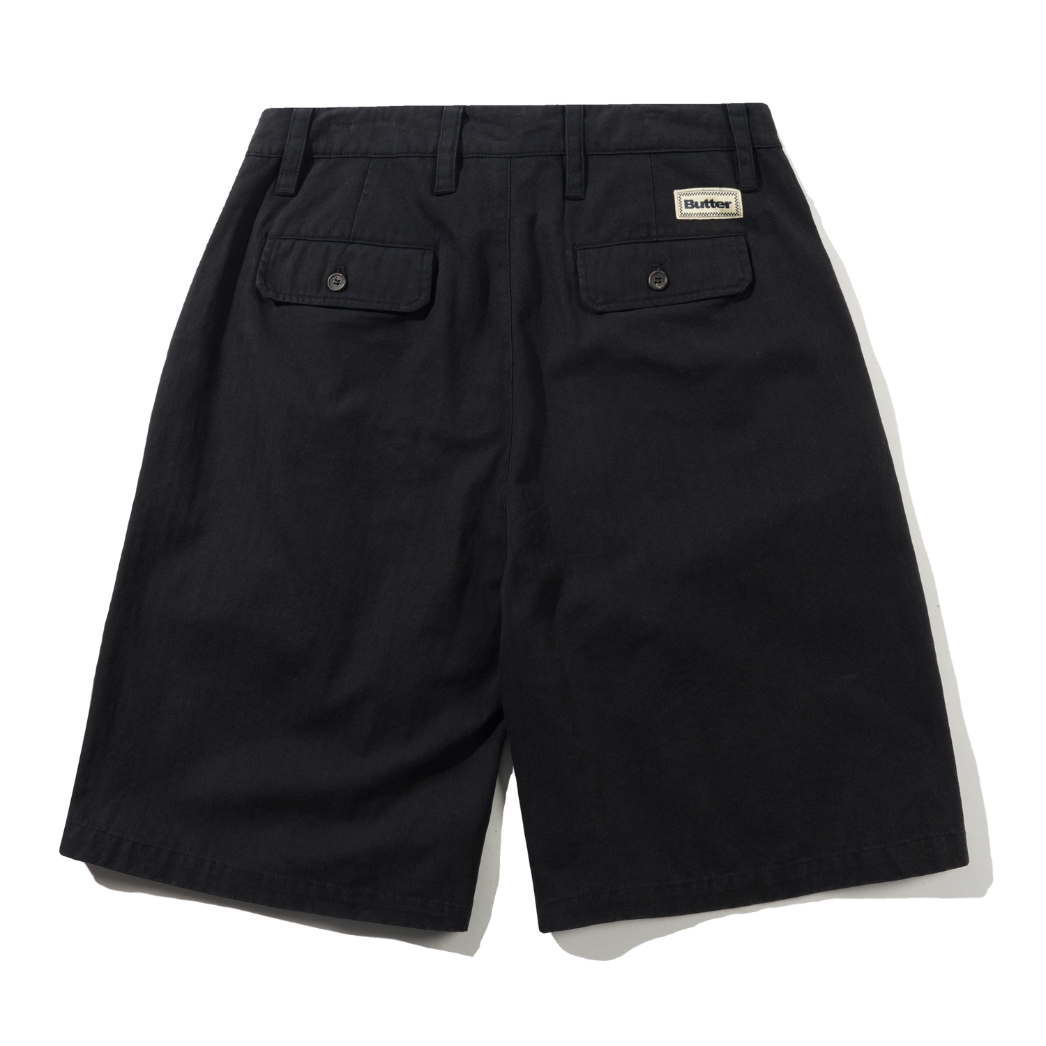 Pleated Shorts, Washed Black