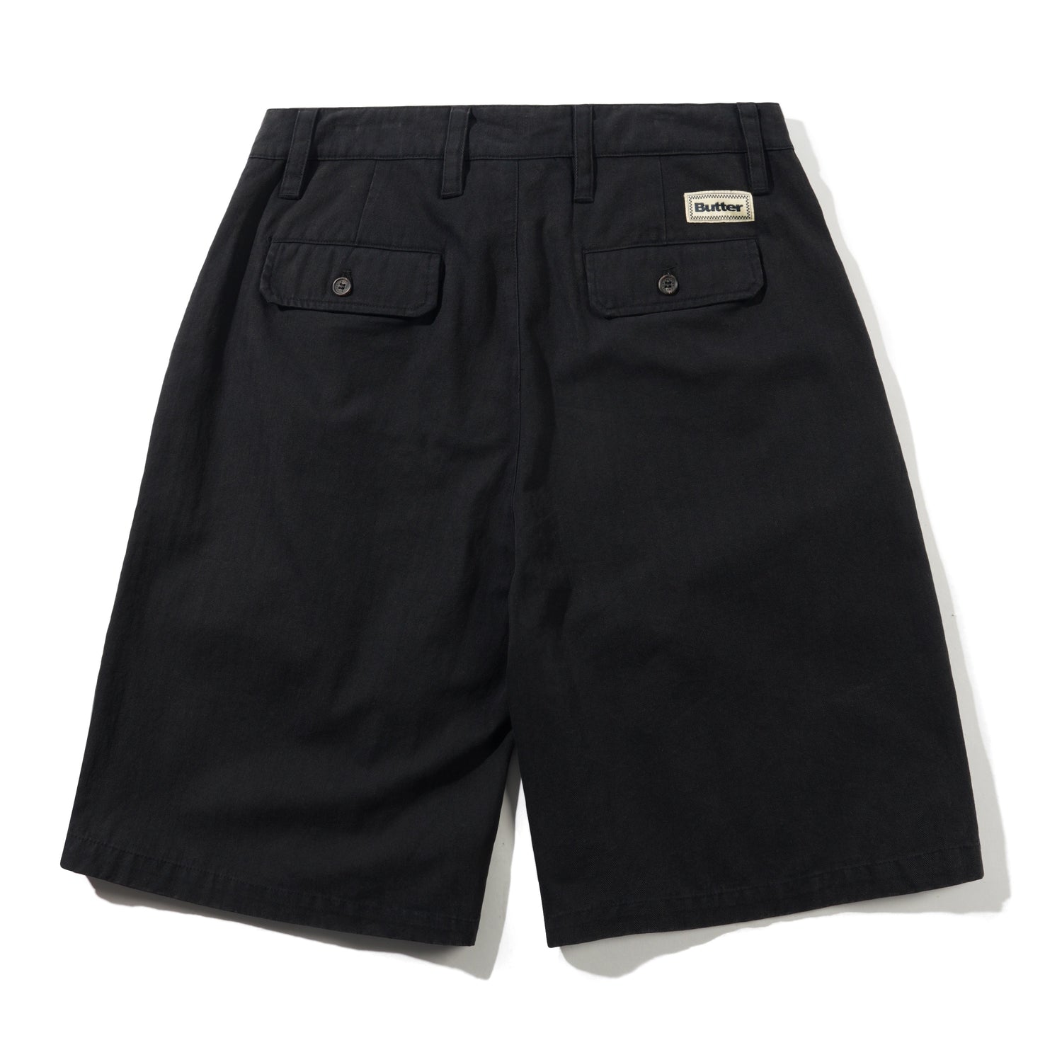 Pleated Shorts, Washed Black