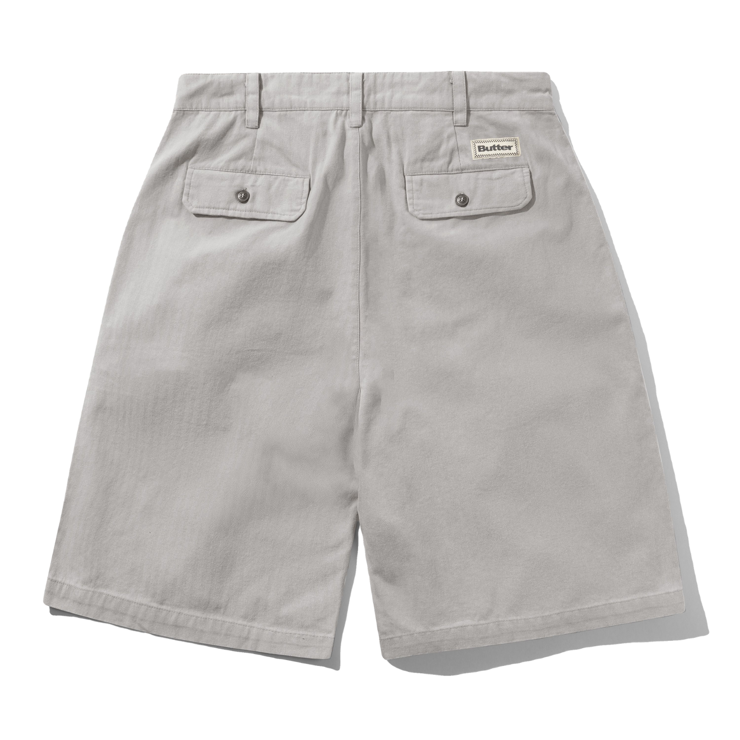 Pleated Shorts, Washed Light Grey