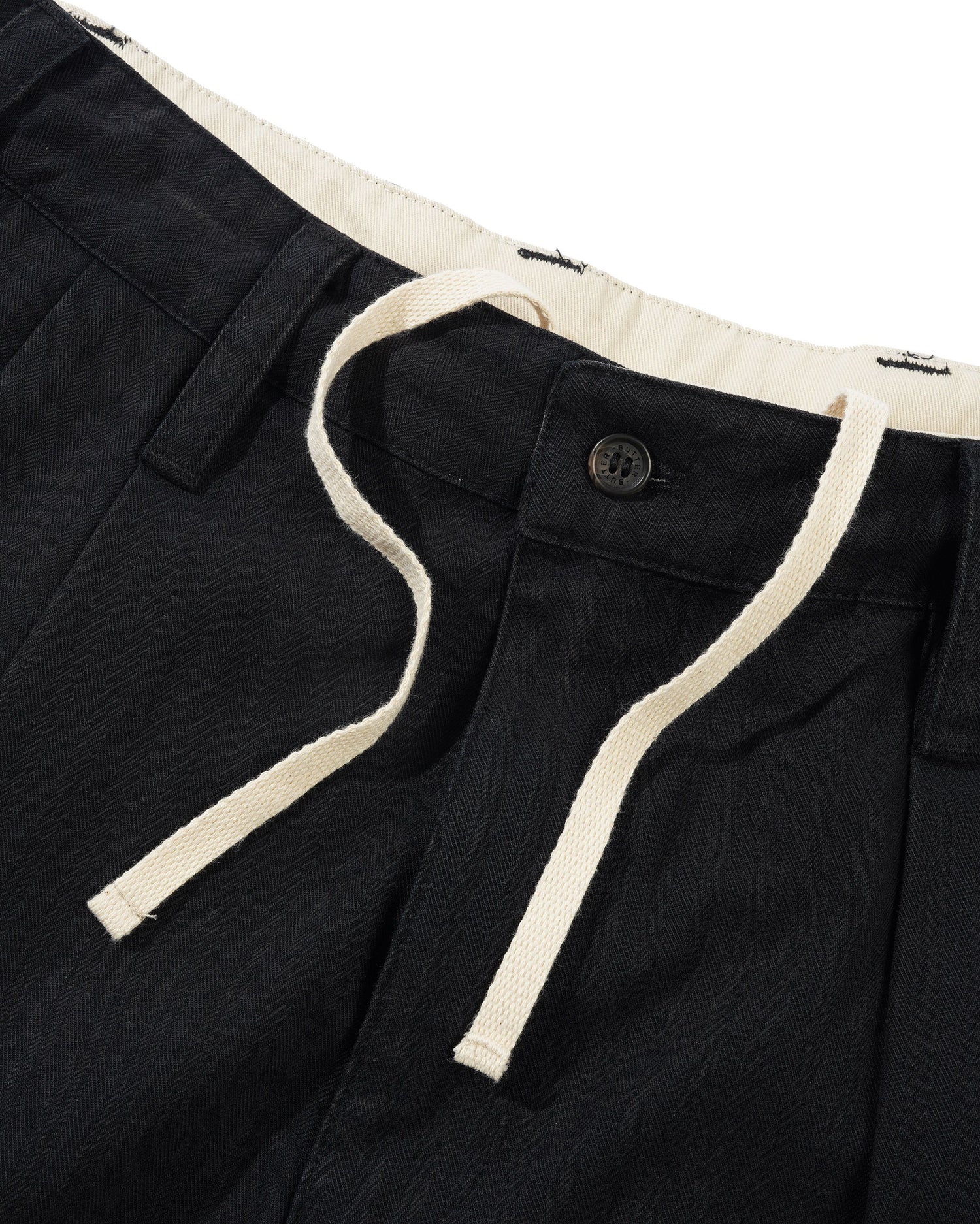 Pleated Trousers, Washed Black