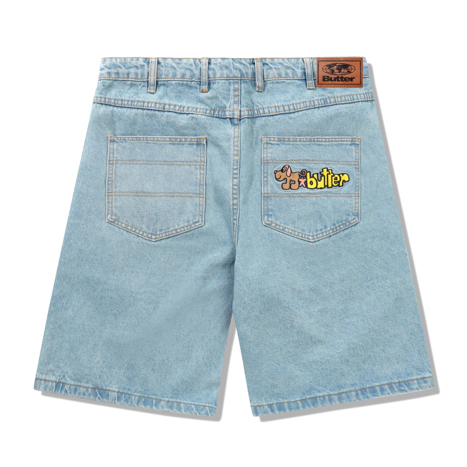 Pooch Denim Shorts, Light Washed Indigo