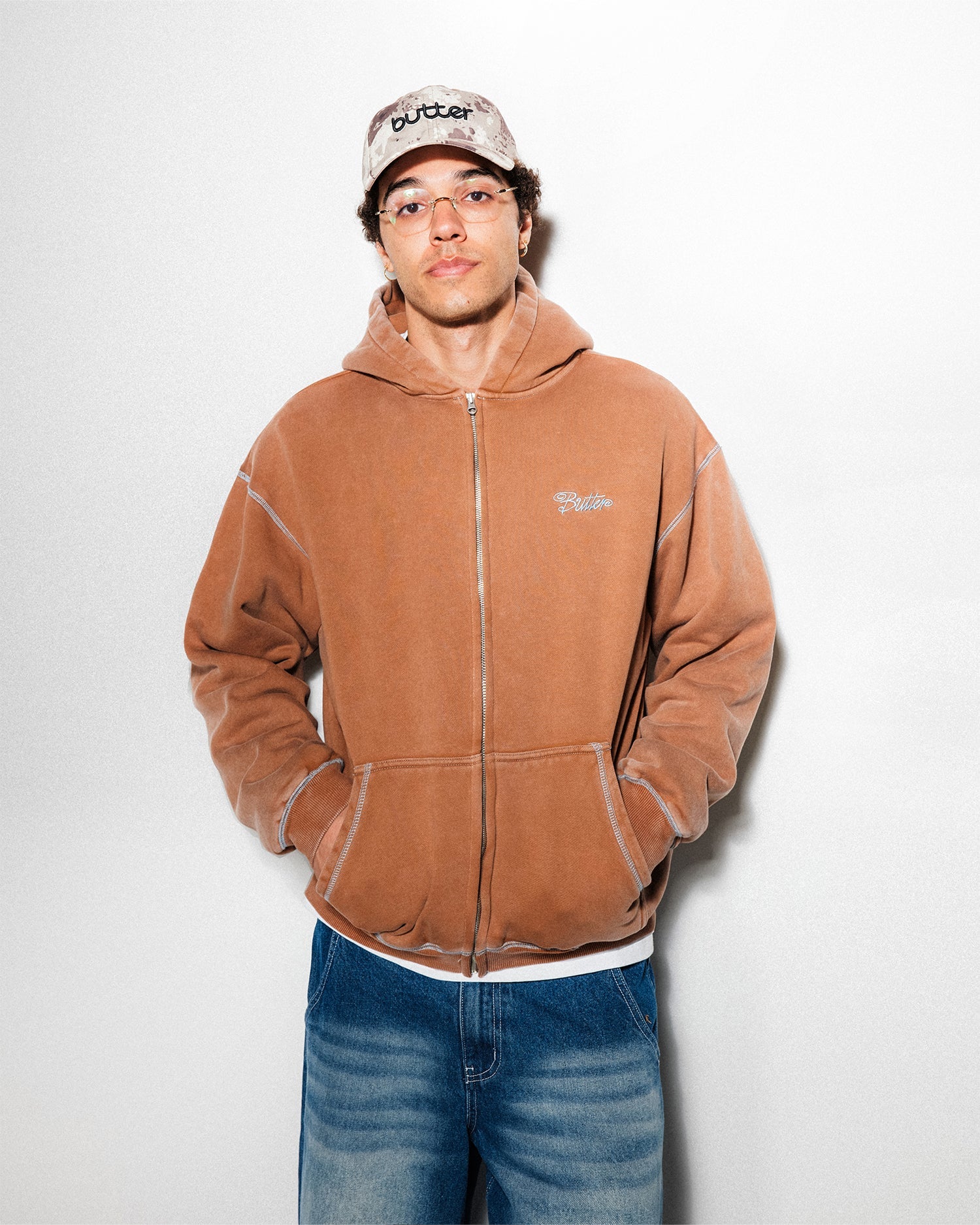 Jive Zip-Thru Hood, Washed Brown