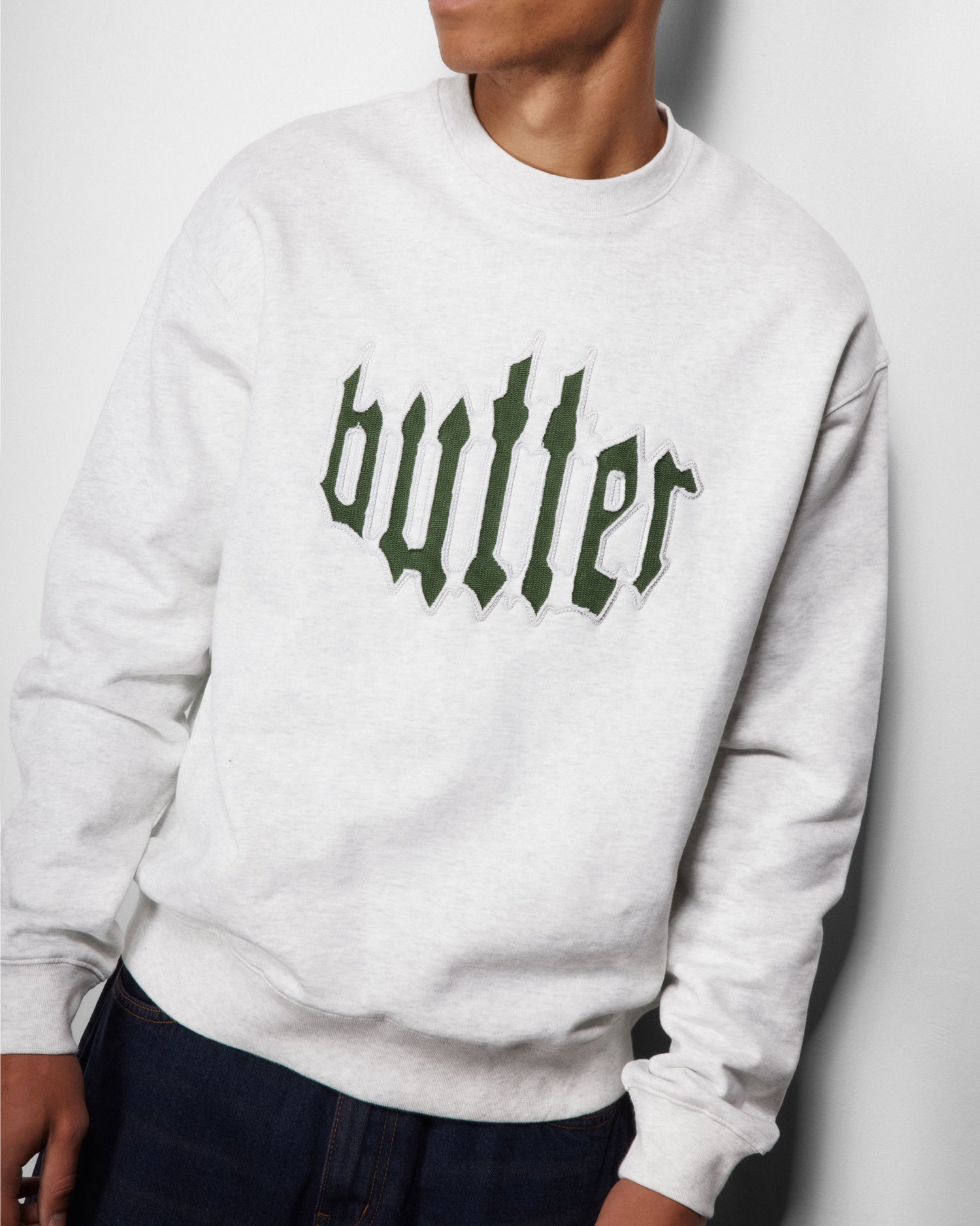 Cut Out Applique Crewneck, Black