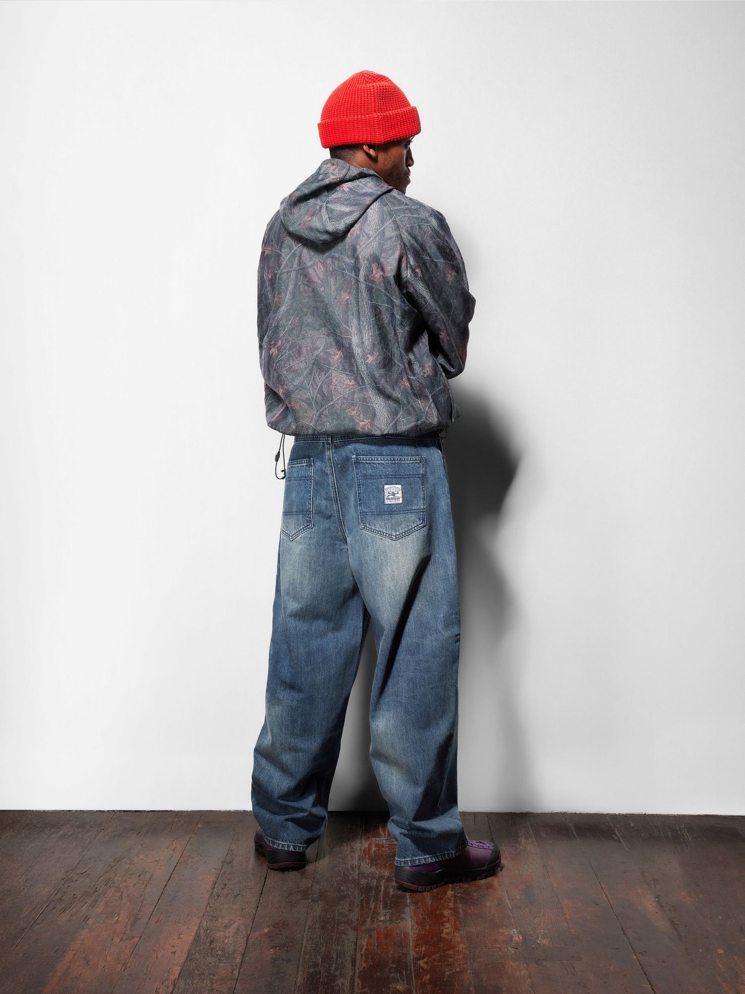 Wide Cut Denim Jeans, Faded Work Blue