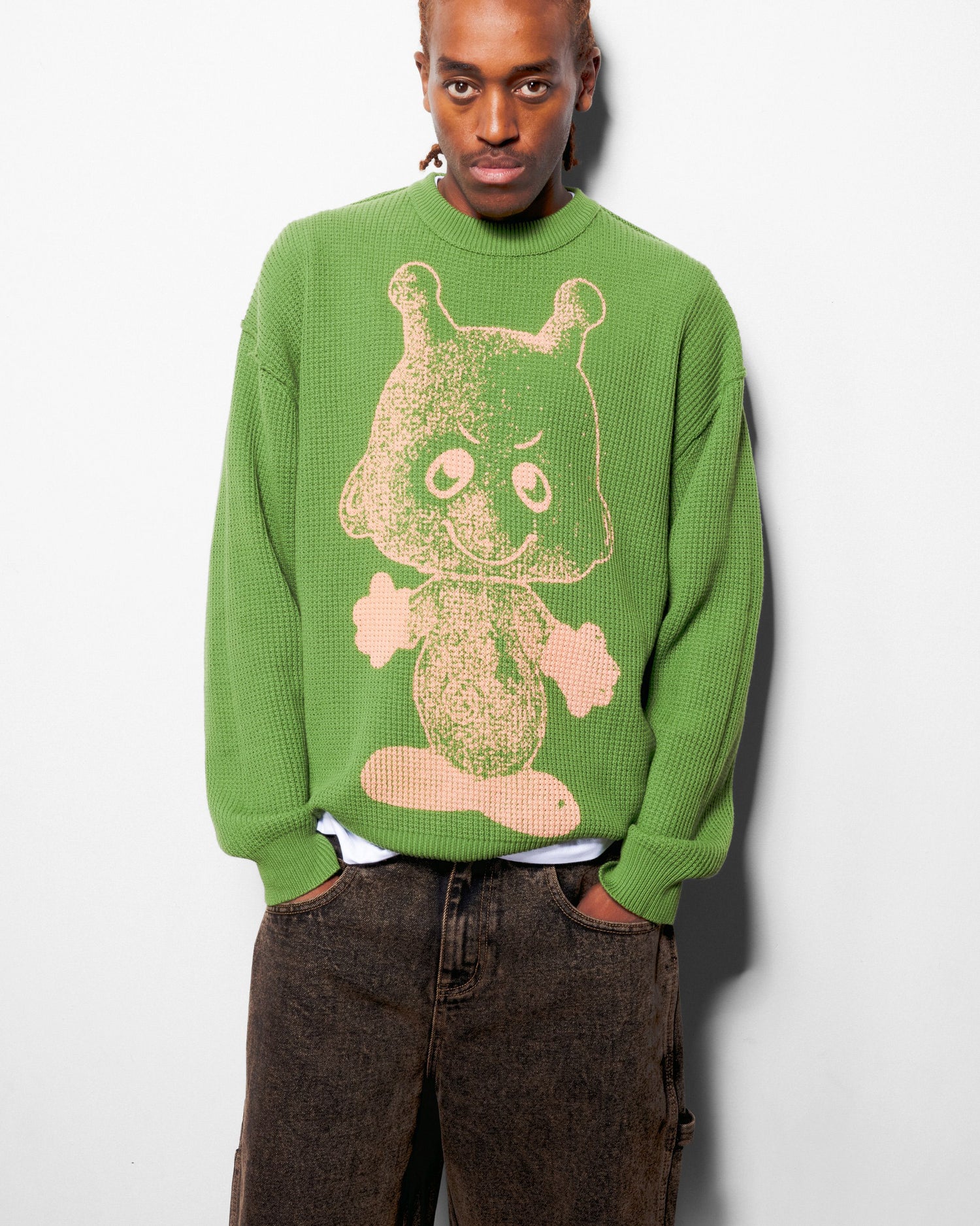 Newcomer Reversible Knit Sweater, Grey