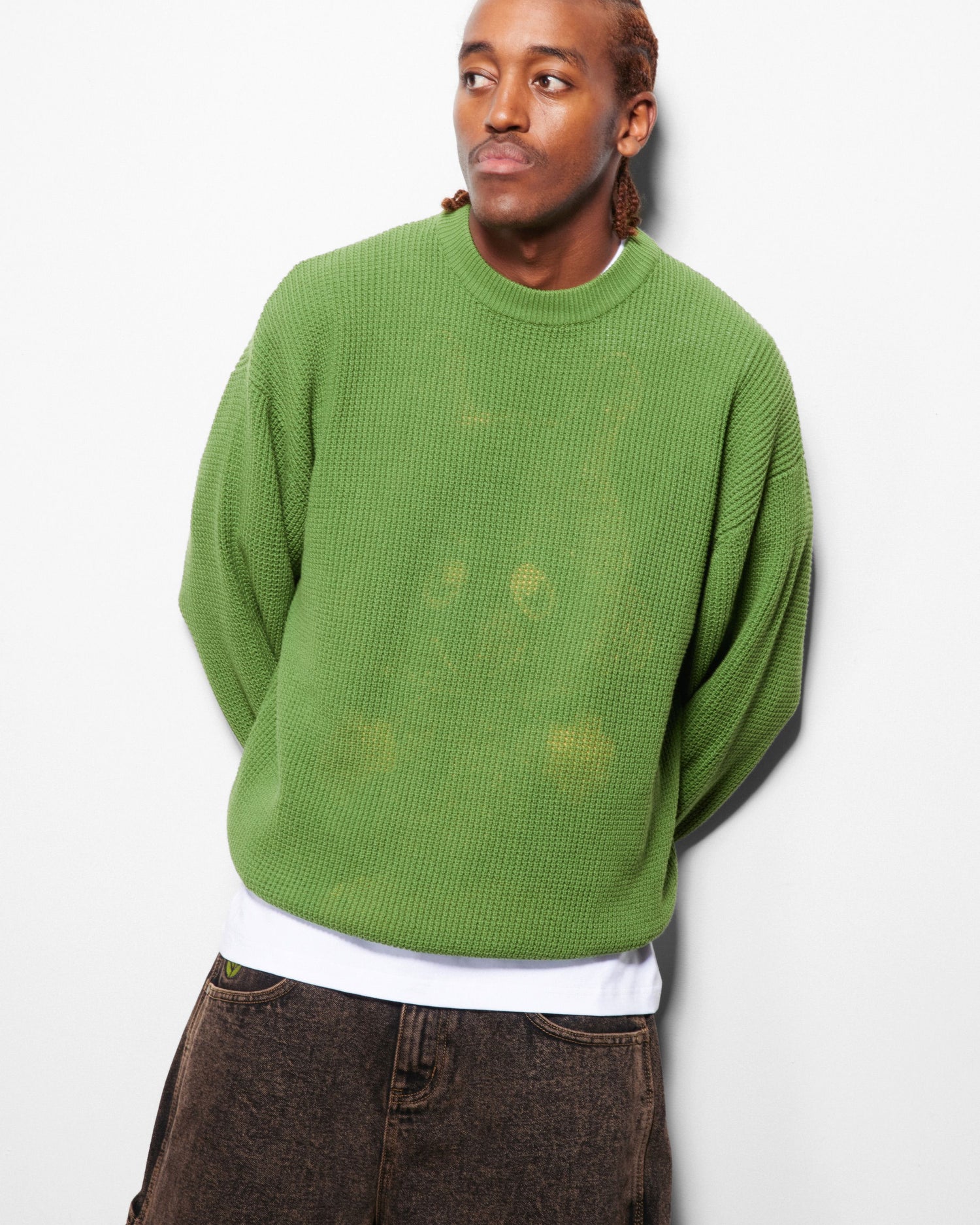 Newcomer Reversible Knit Sweater, Grey