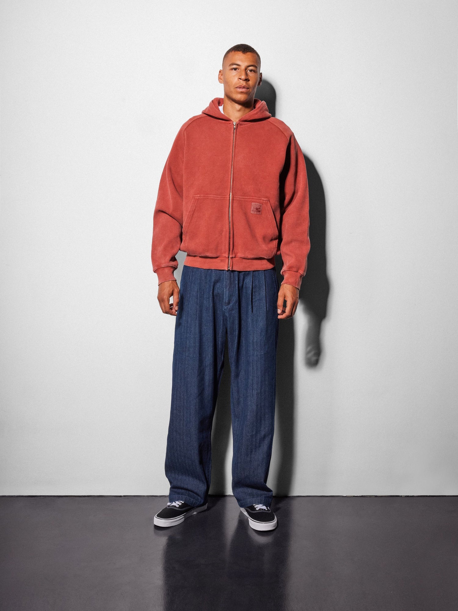 Pleated Trousers, Herringbone Denim