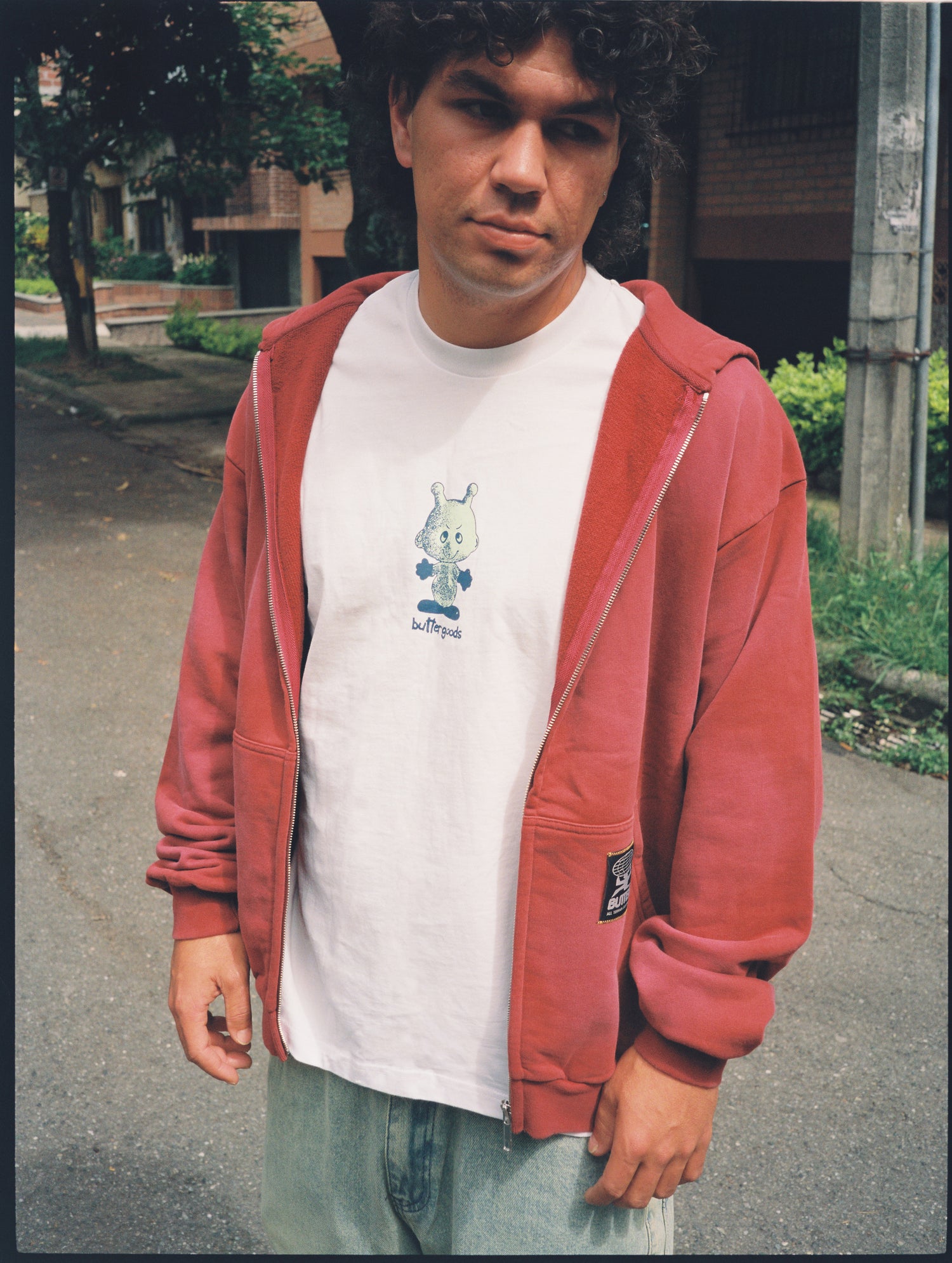 Garage Zip-Thru Hood, Faded Burgundy