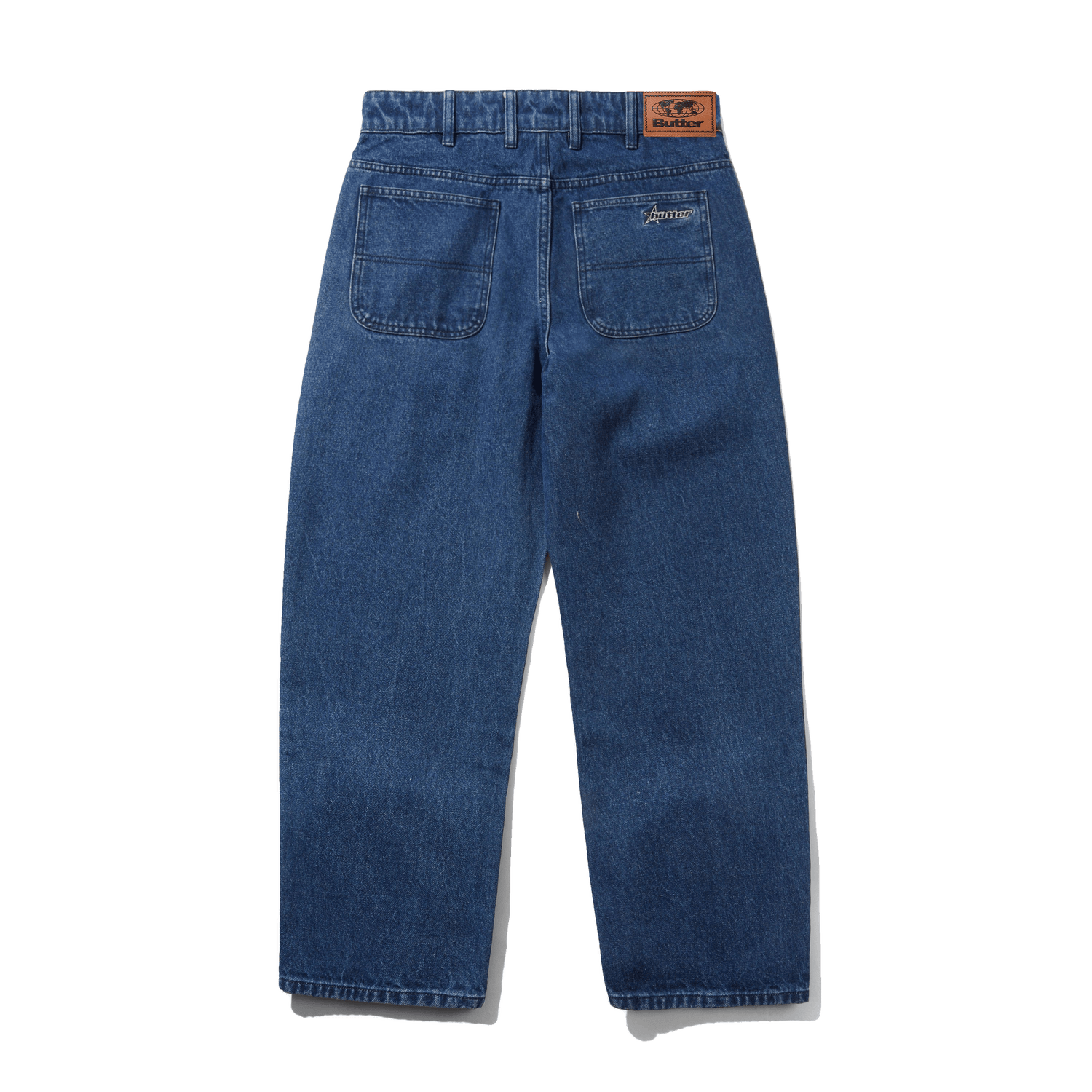 Racer Denim Jeans, Washed Dark Blue