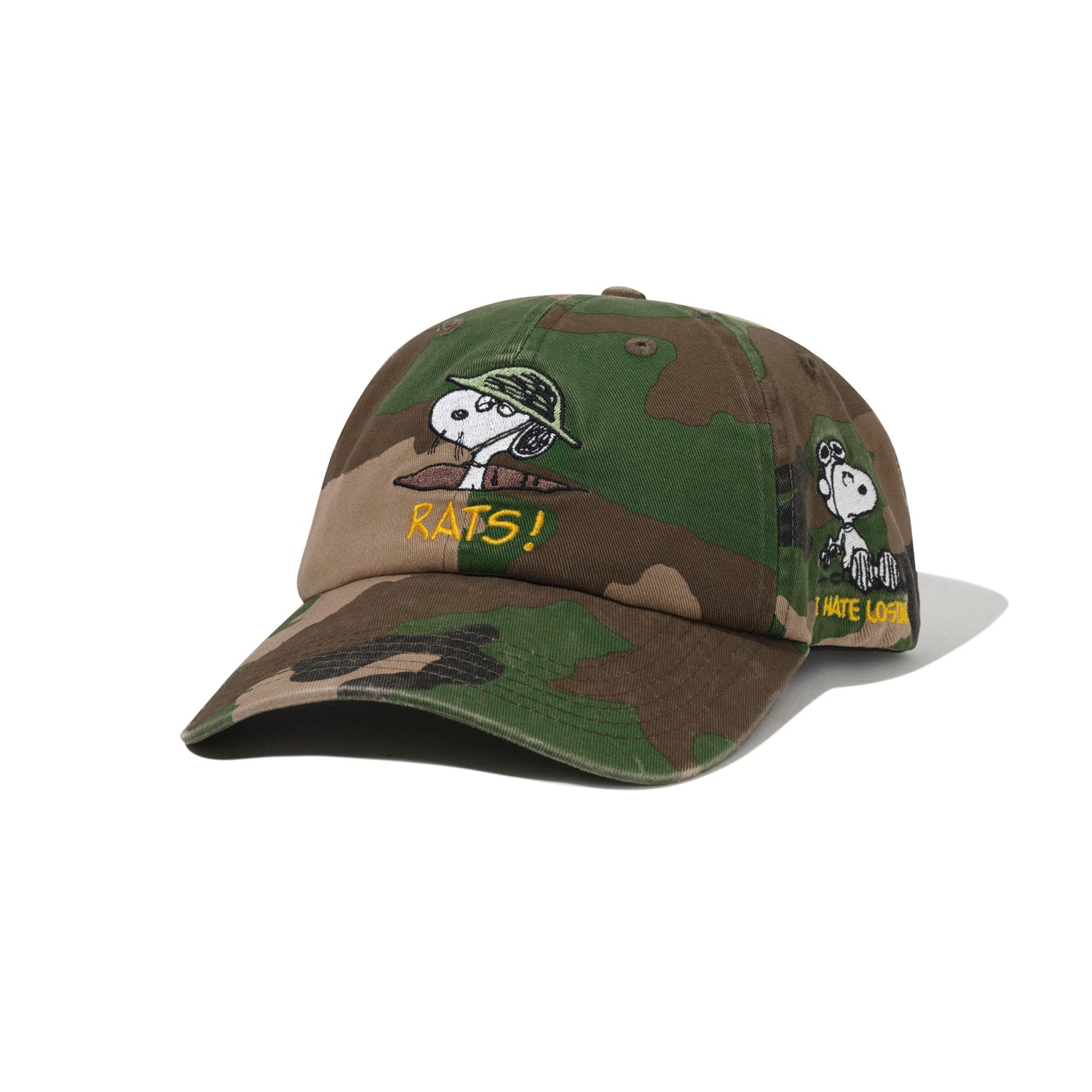 Rats 6 Panel Cap, Washed Camo