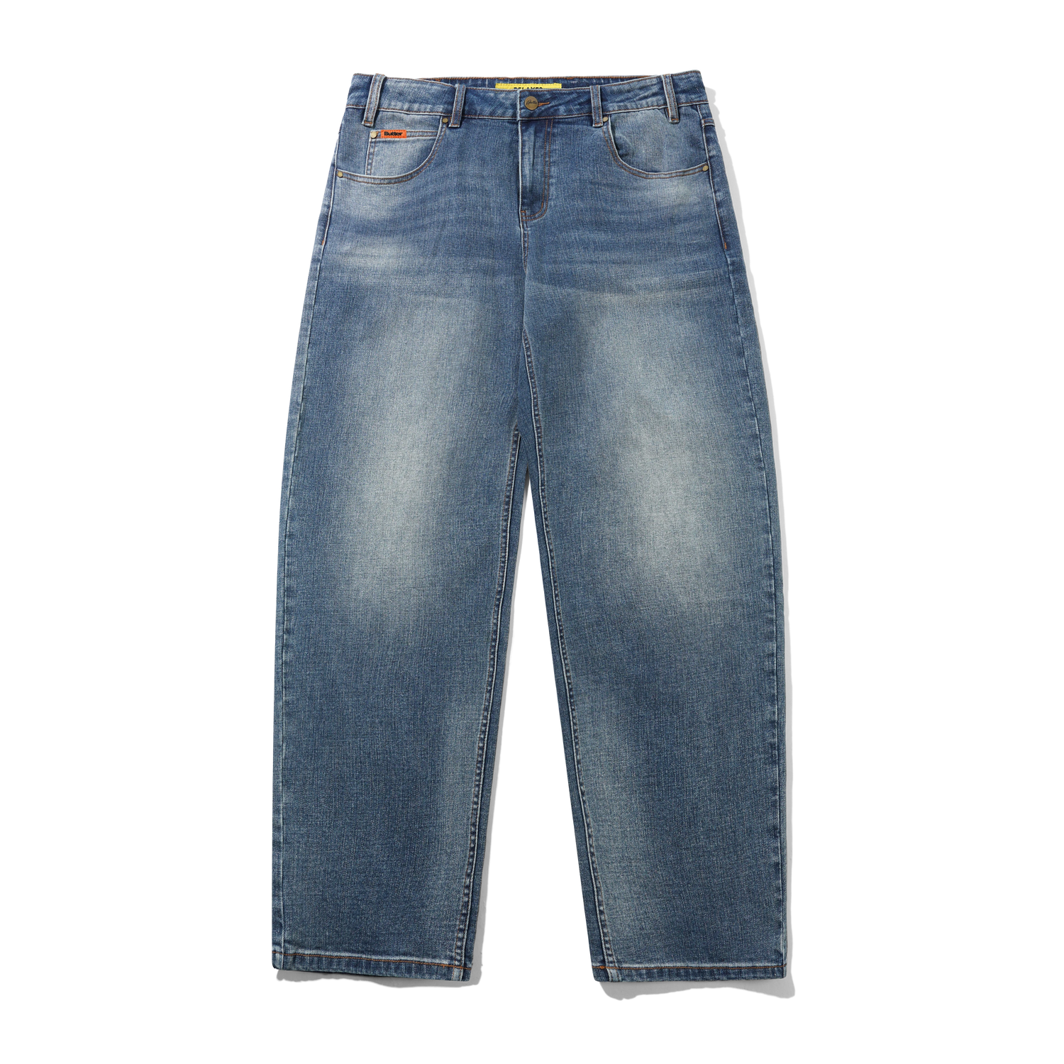 Relaxed Denim Jeans, Distressed Blue