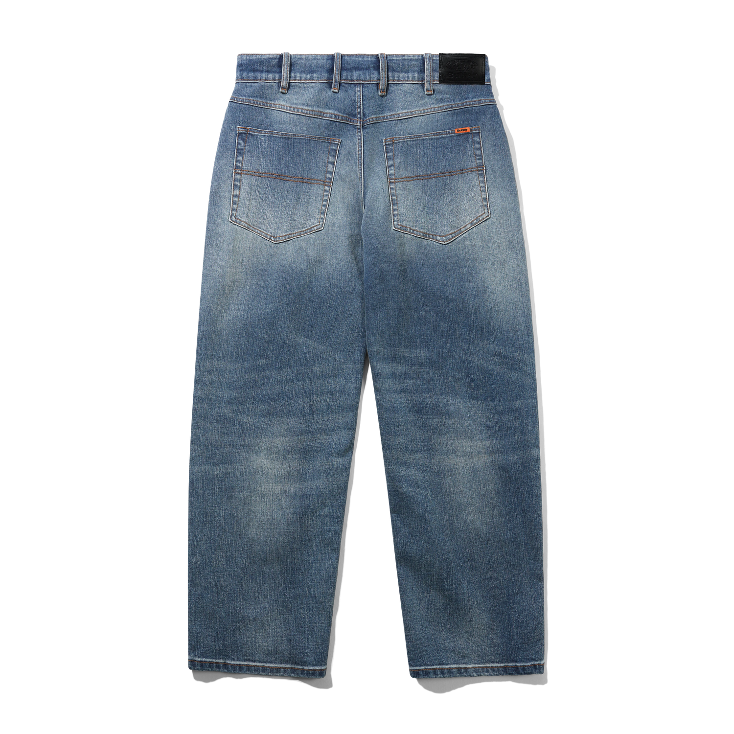 Relaxed Denim Jeans, Distressed Blue
