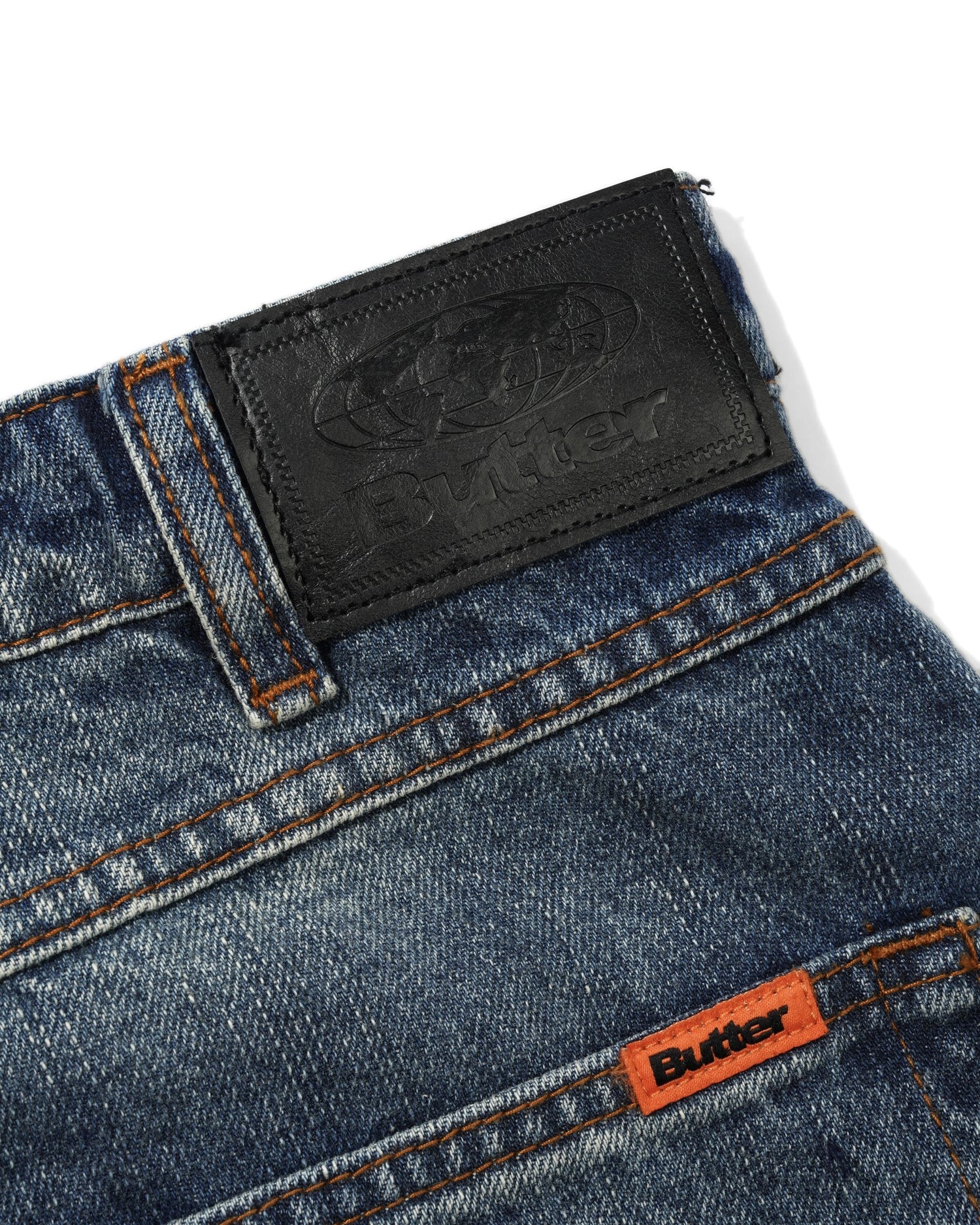 Relaxed Denim Jeans, Distressed Blue