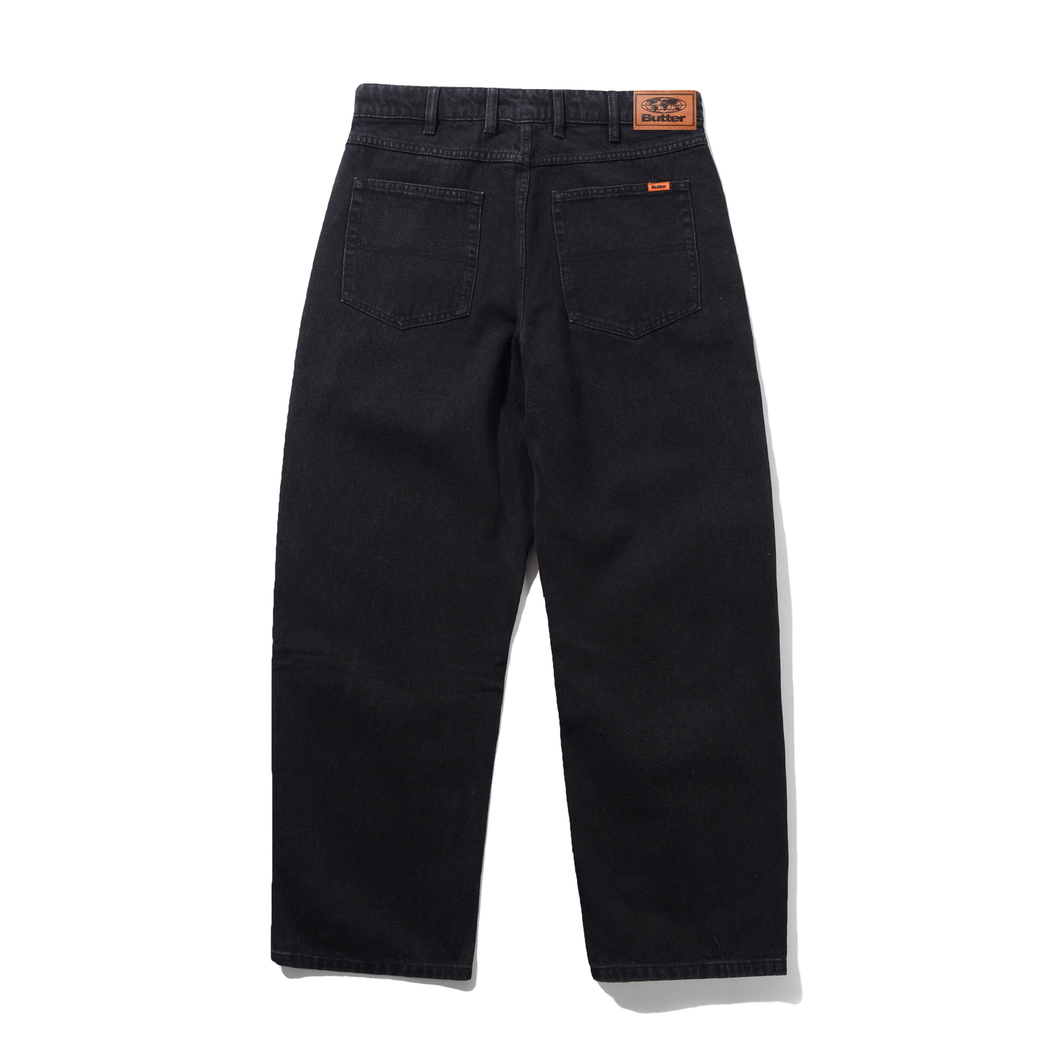 Relaxed Denim Jeans, Flat Black