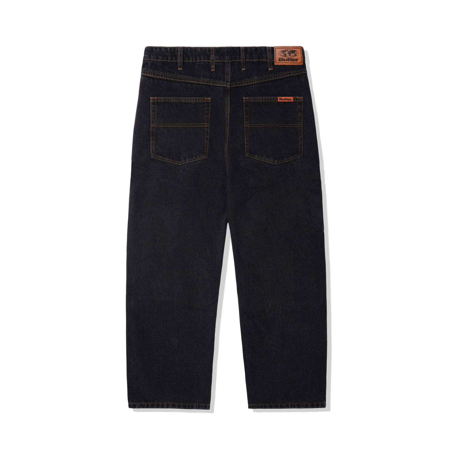 Relaxed Denim Jeans, Washed Black